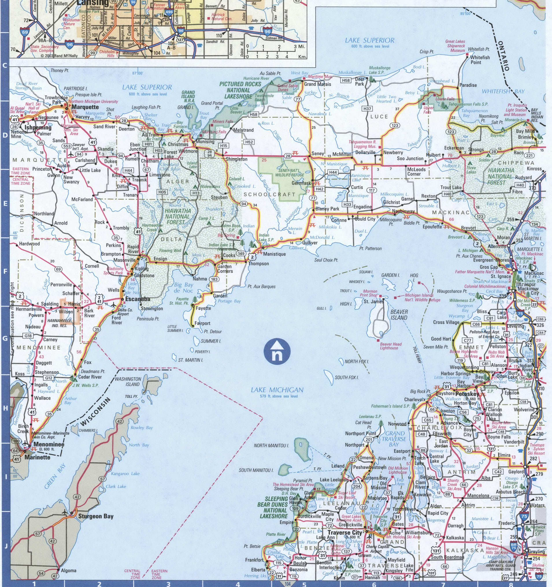 Northern Michigan map