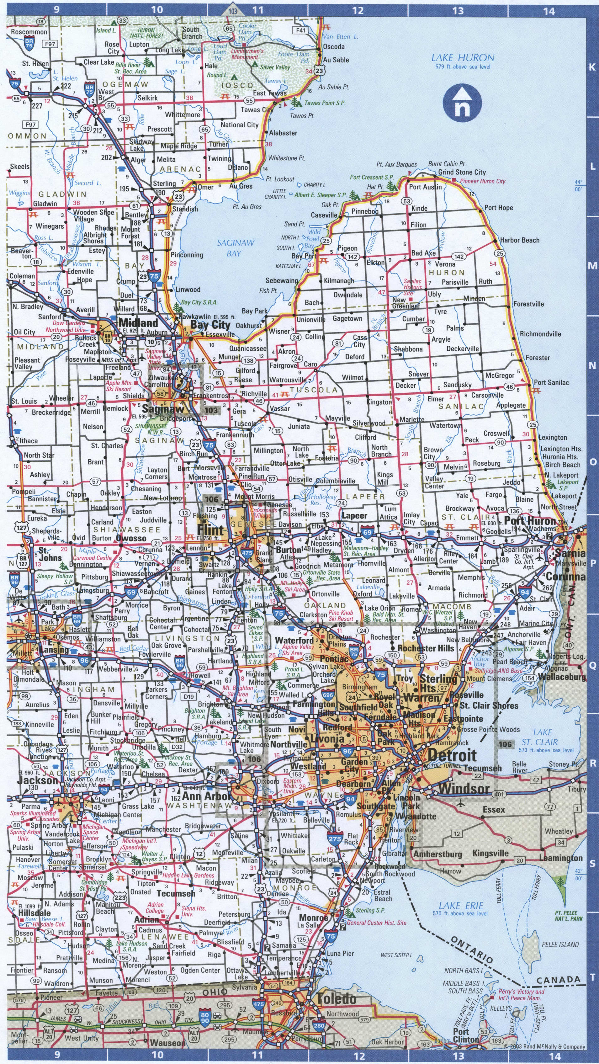 SouthEast Michigan map
