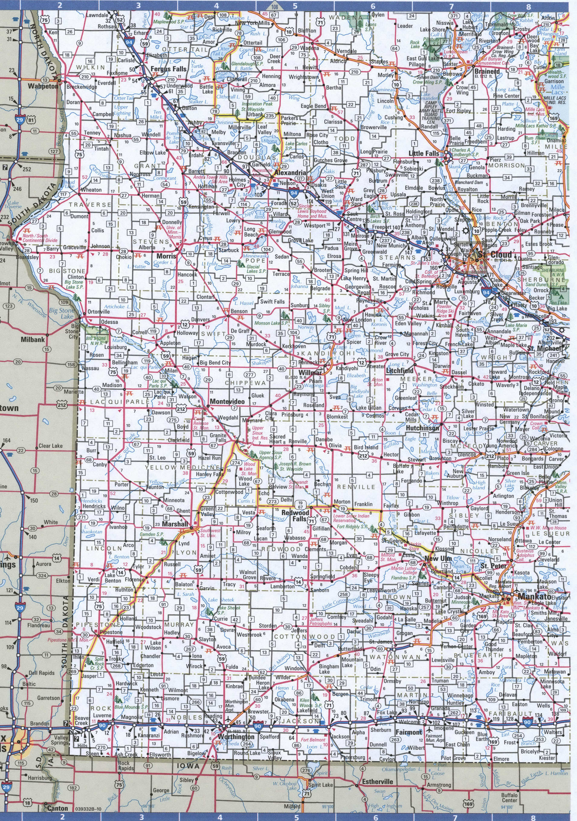 WestSouth Minnesota map