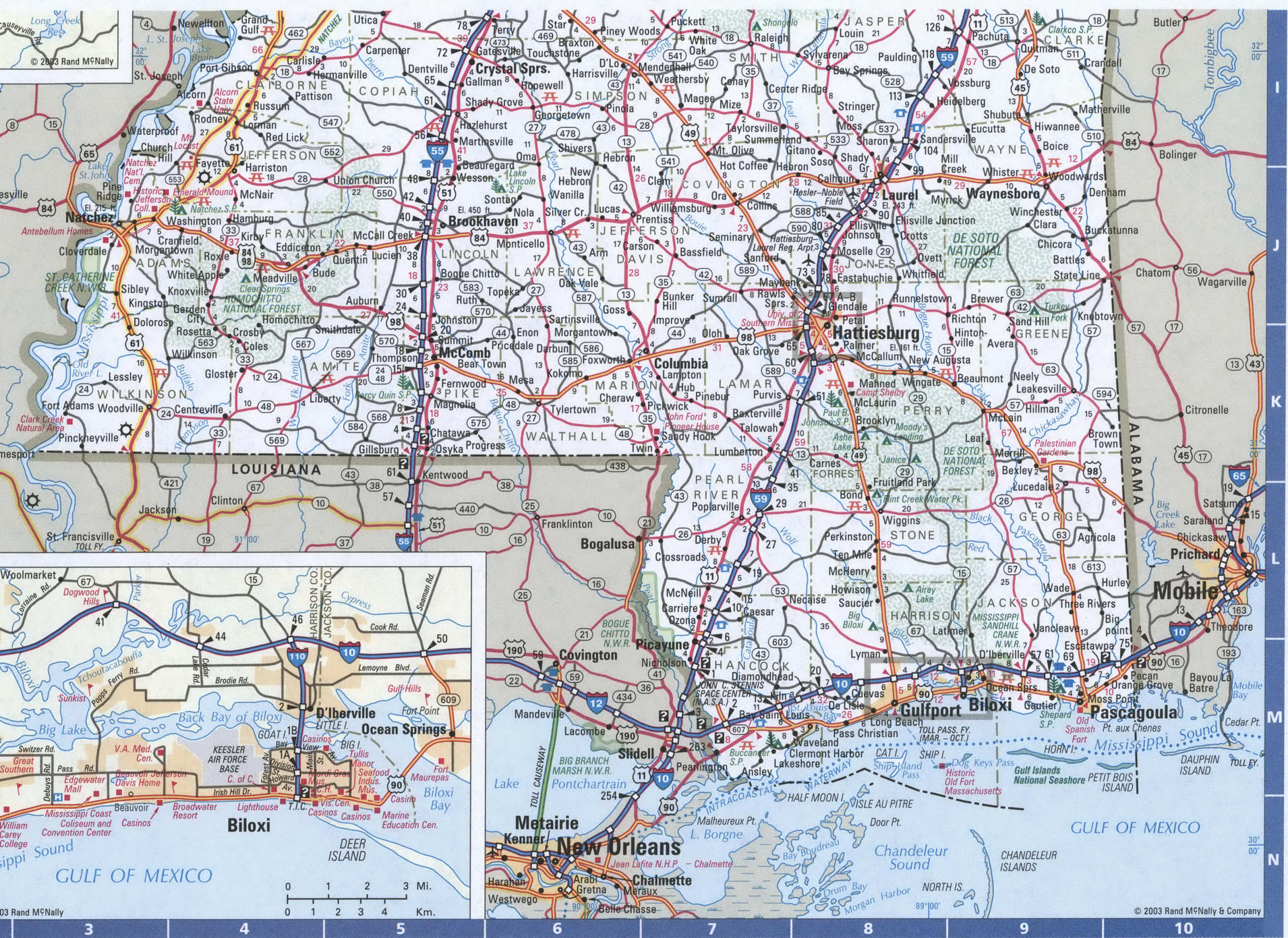 South Mississippi map