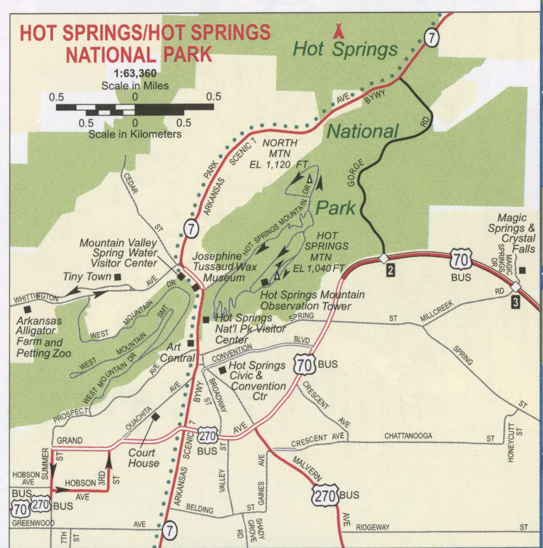 Hot Springs National Park map