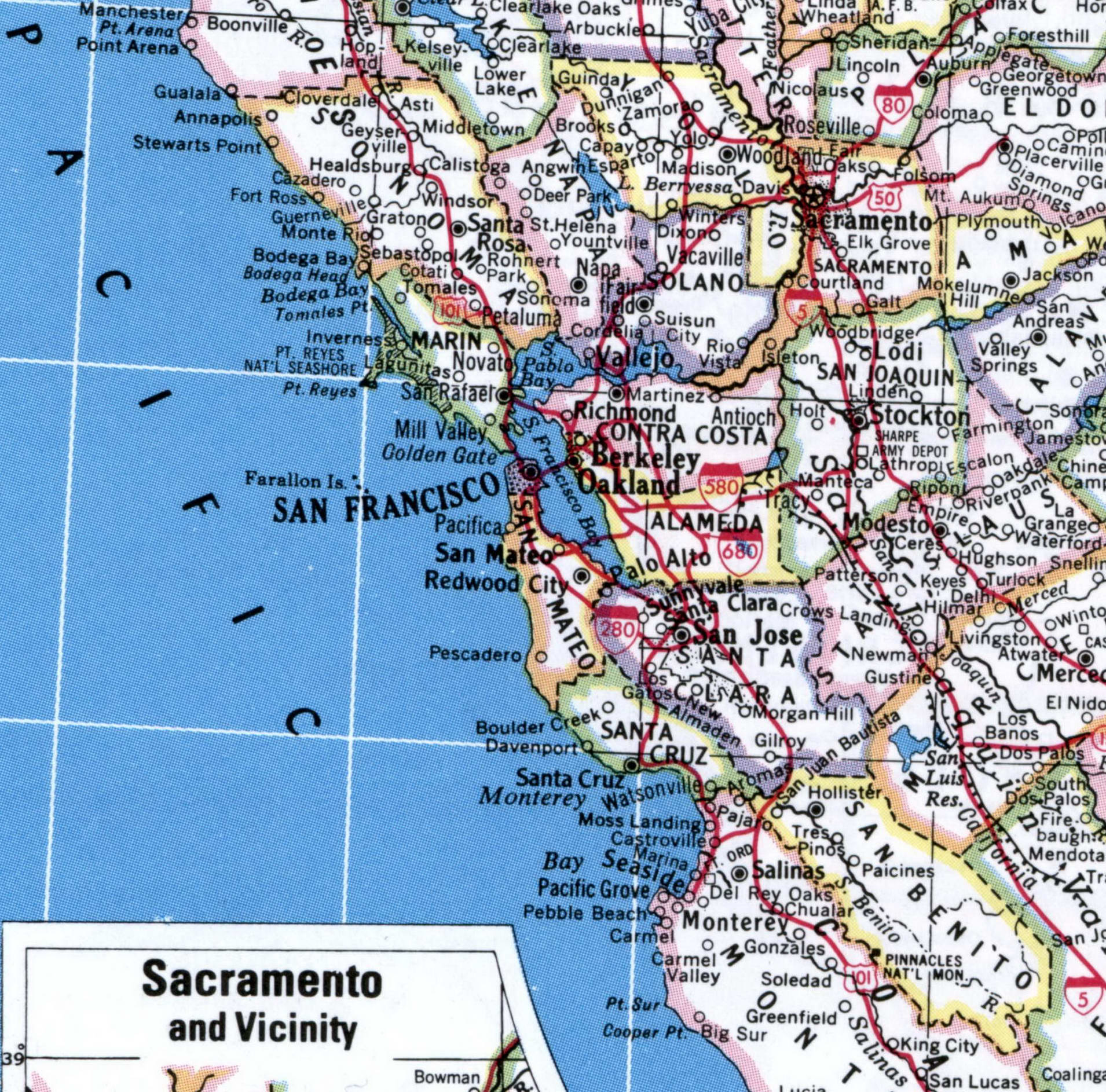 San Francisco Bay area region map