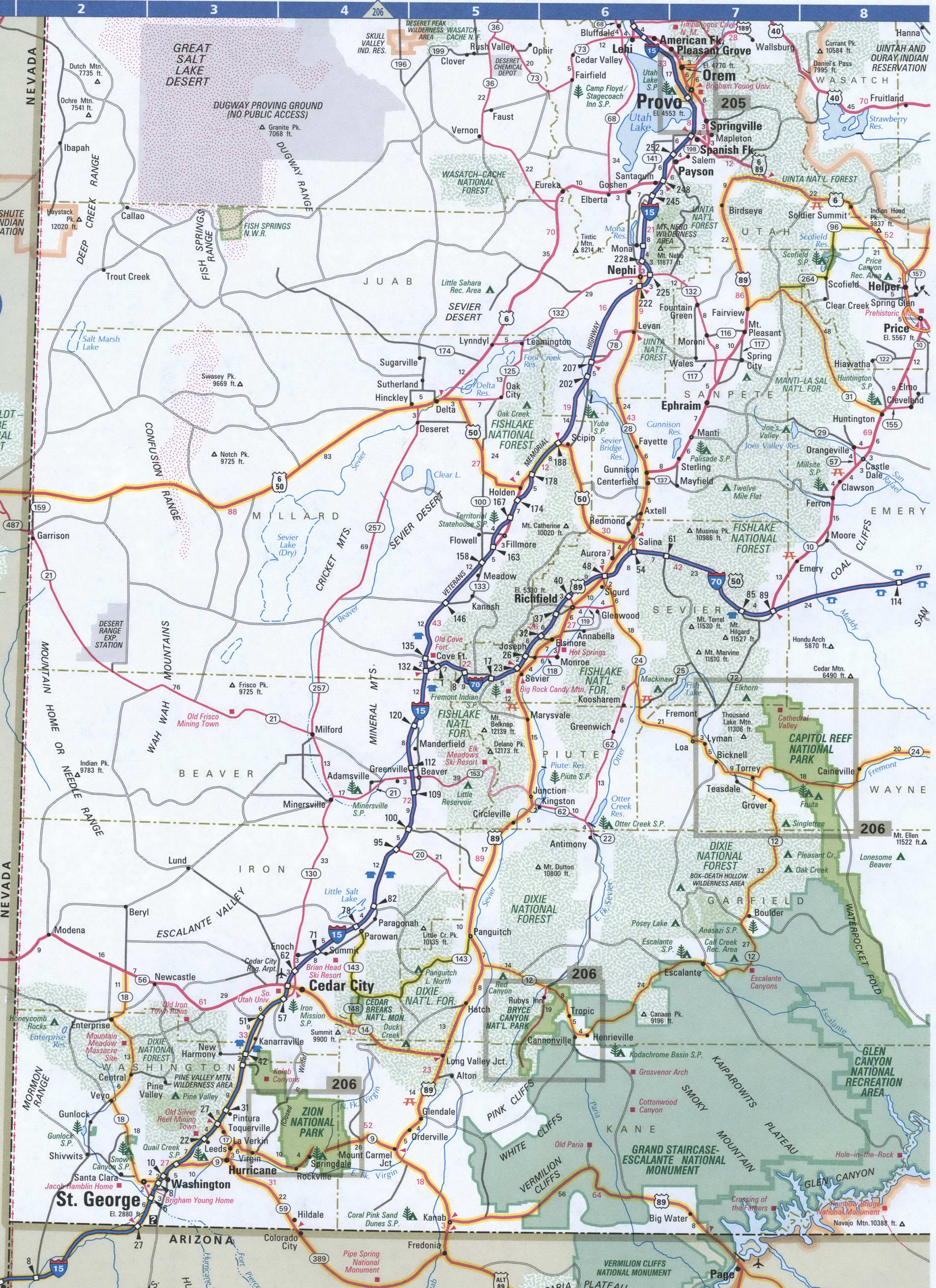 Utah South map
