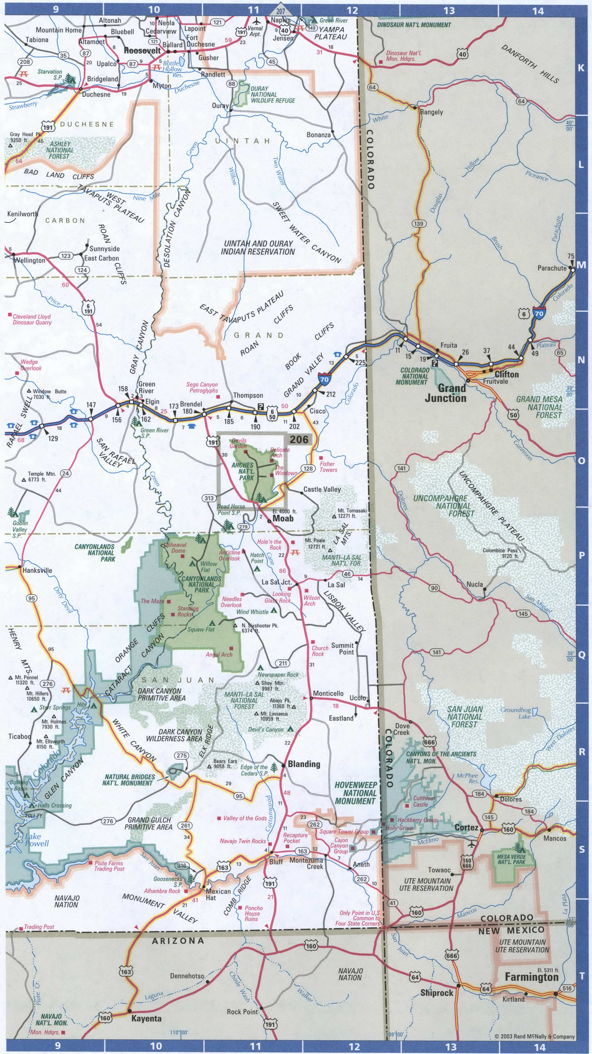 Map of south Utah