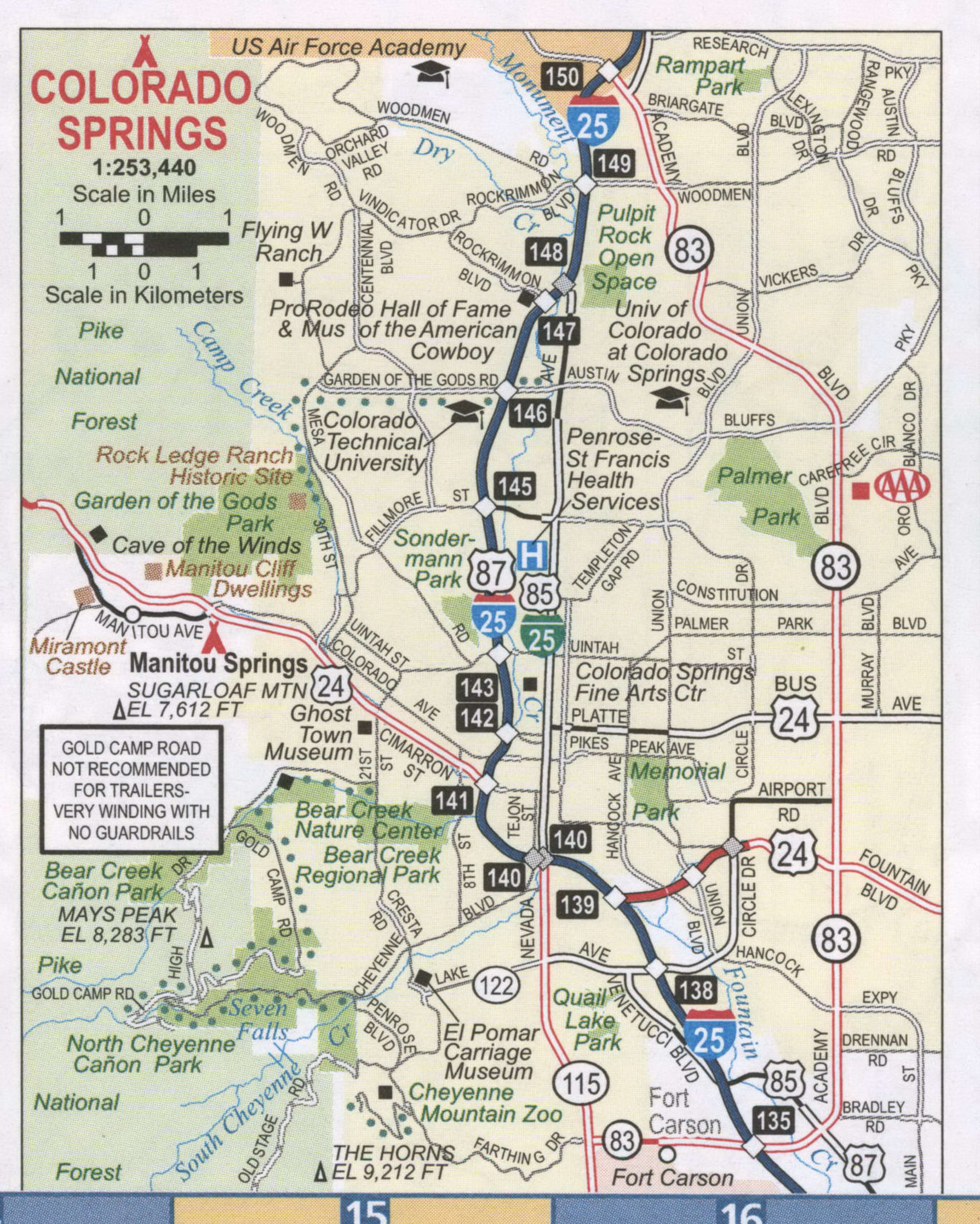 Colorado Springs road map
