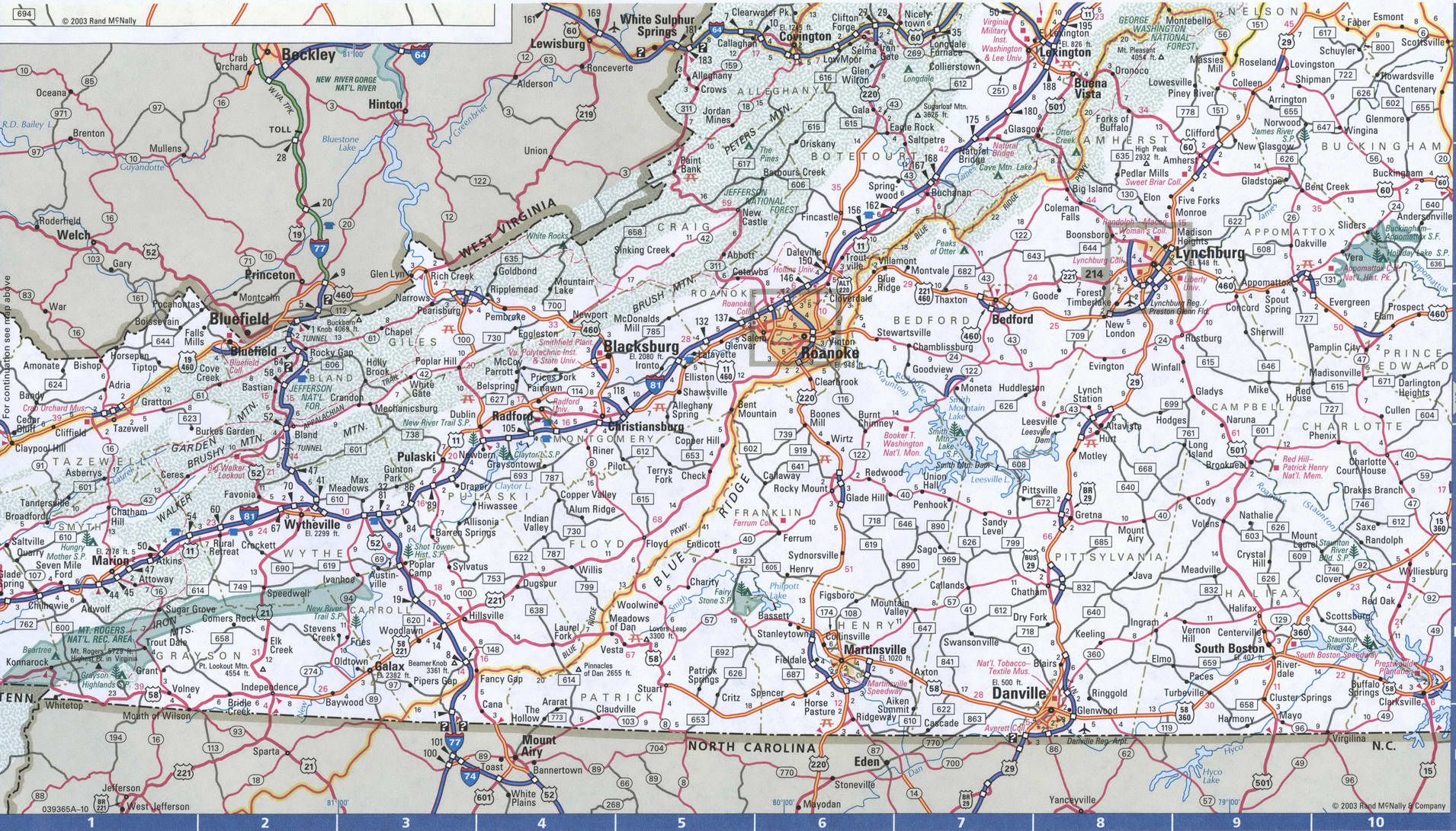 Map Of Virginia State Free Highway Road Map Va With Cities Towns Counties