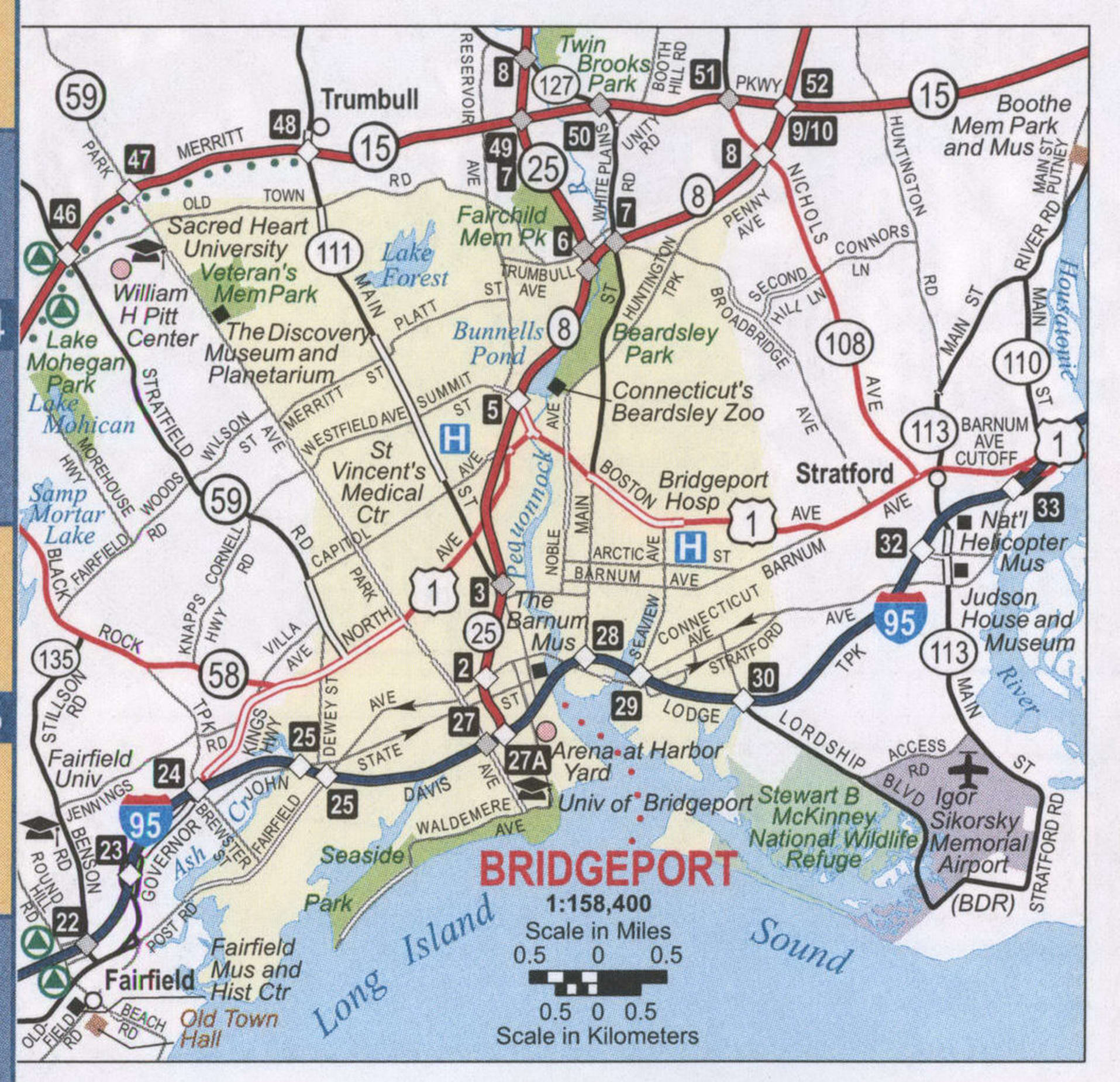 Bridgeport CT road map