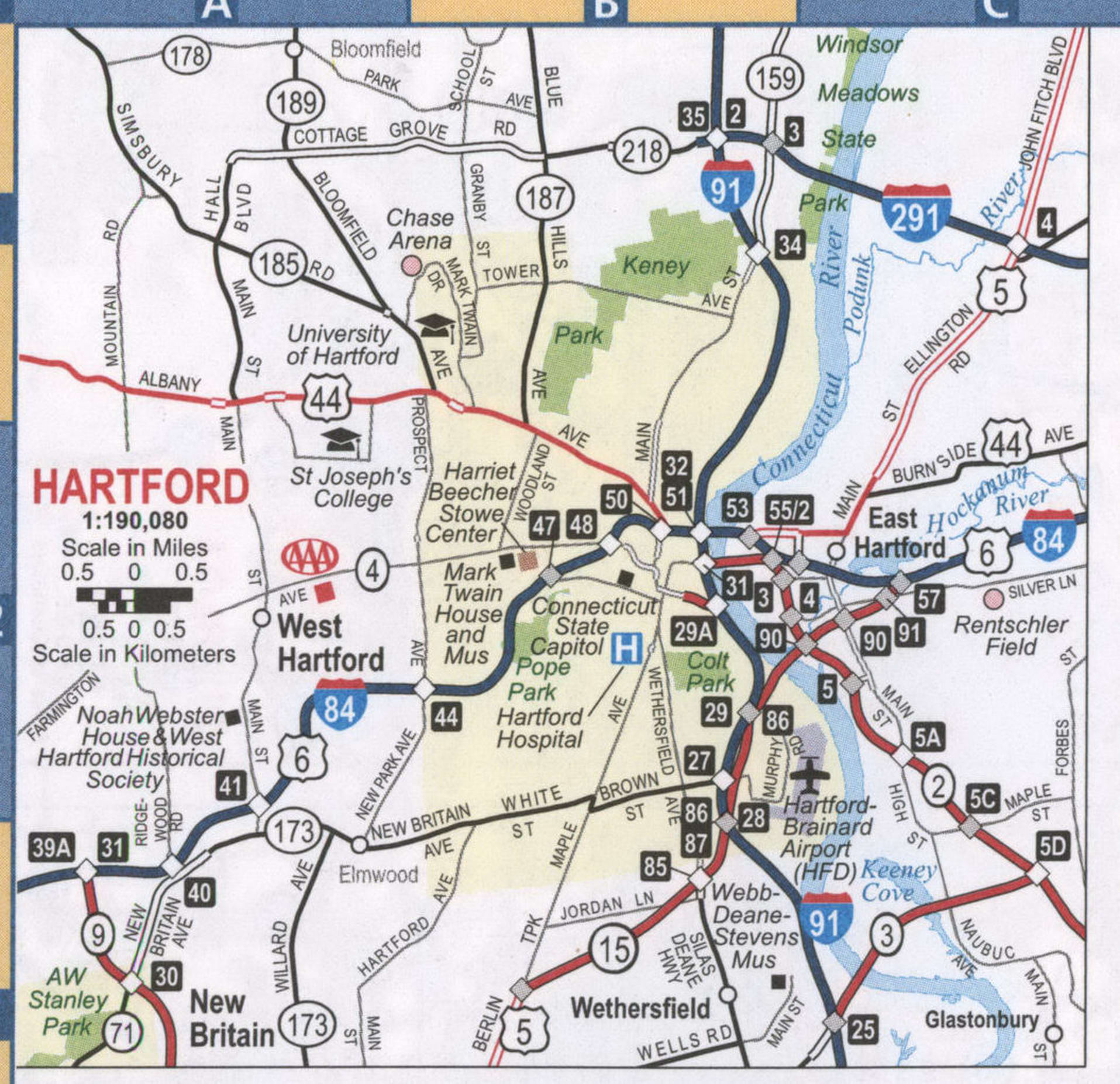 Hartford road map