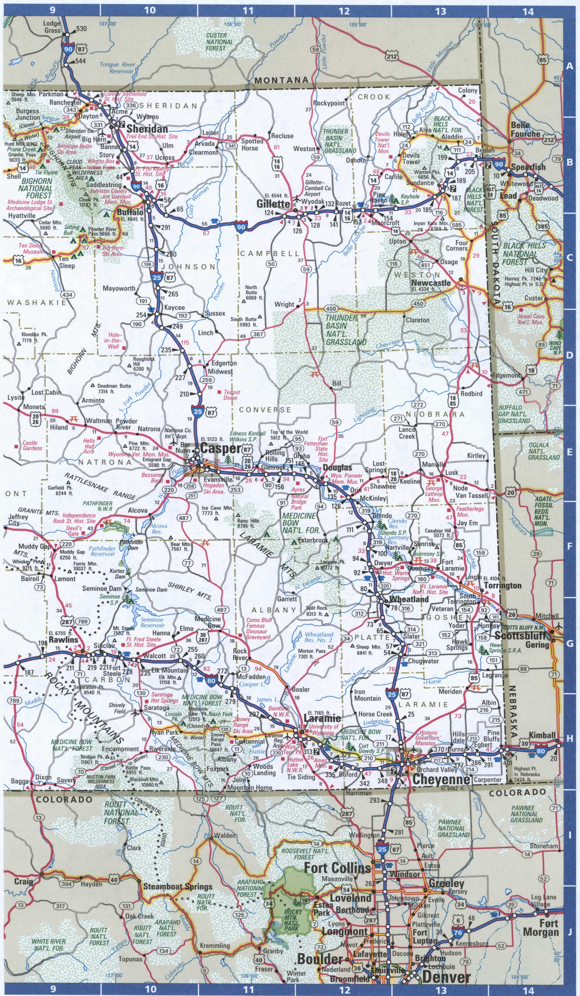 East Wyoming map