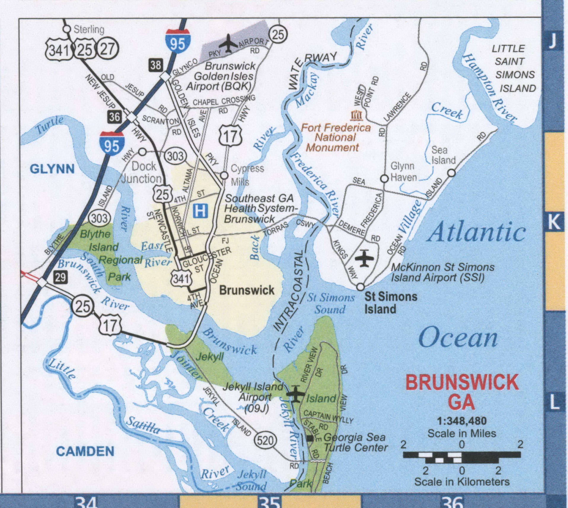 Brunswick GA road map