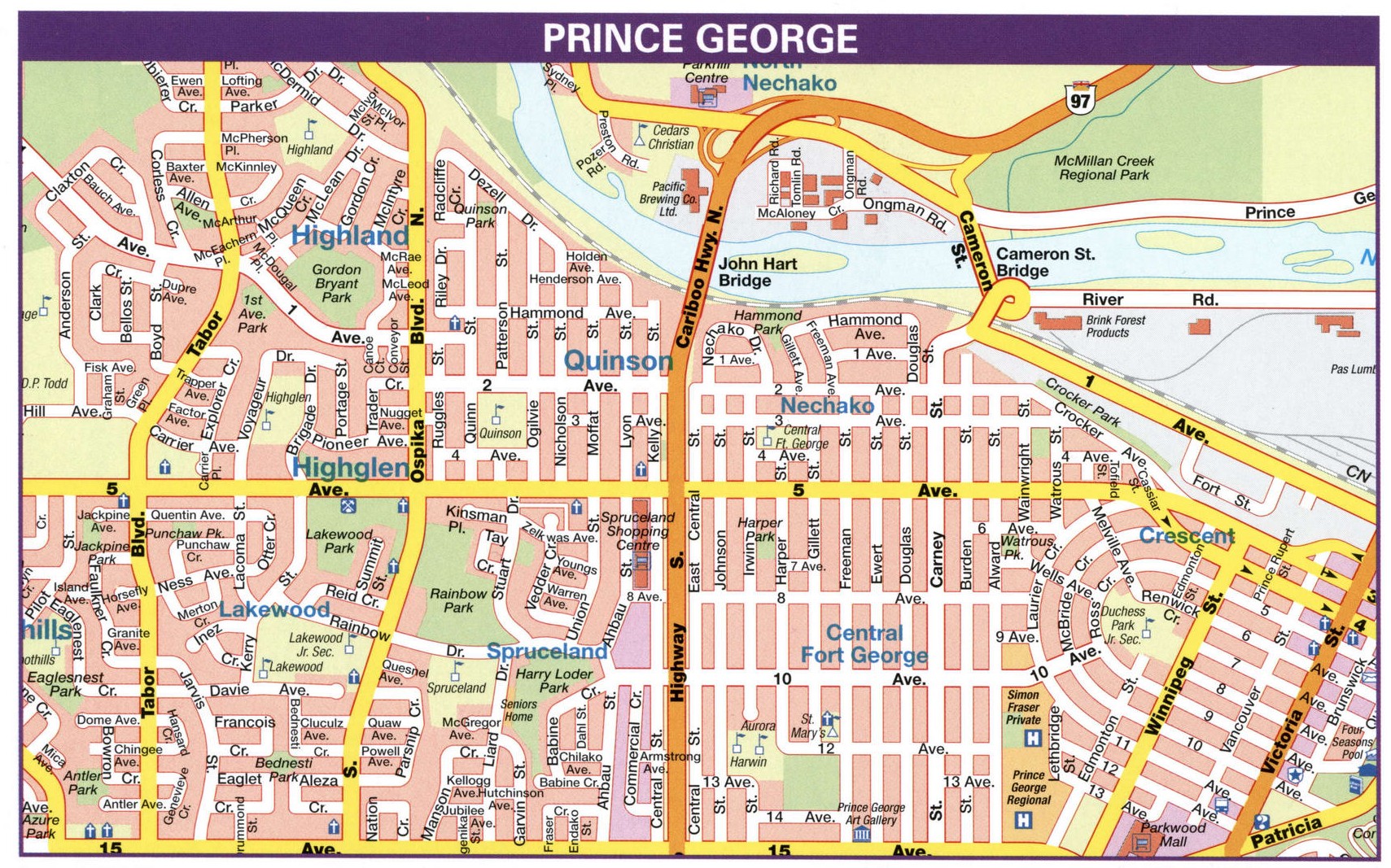 Prince George road map