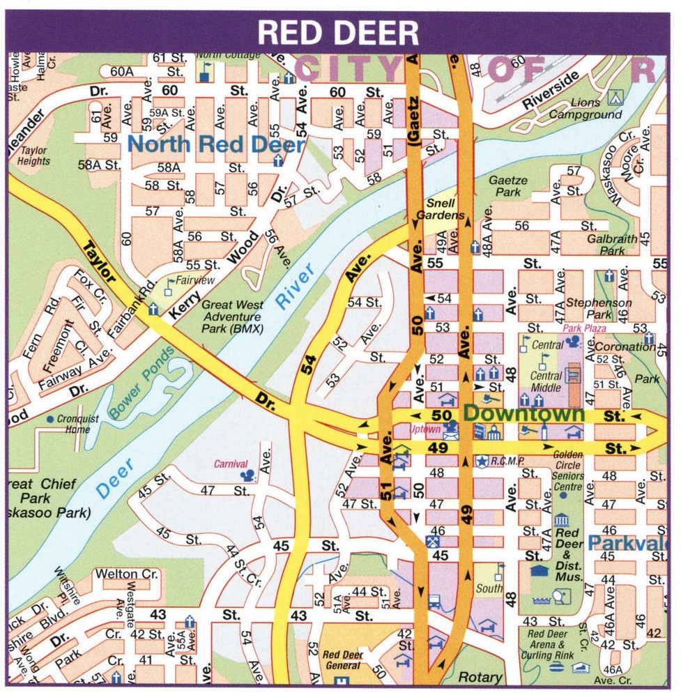 Red Deer road map