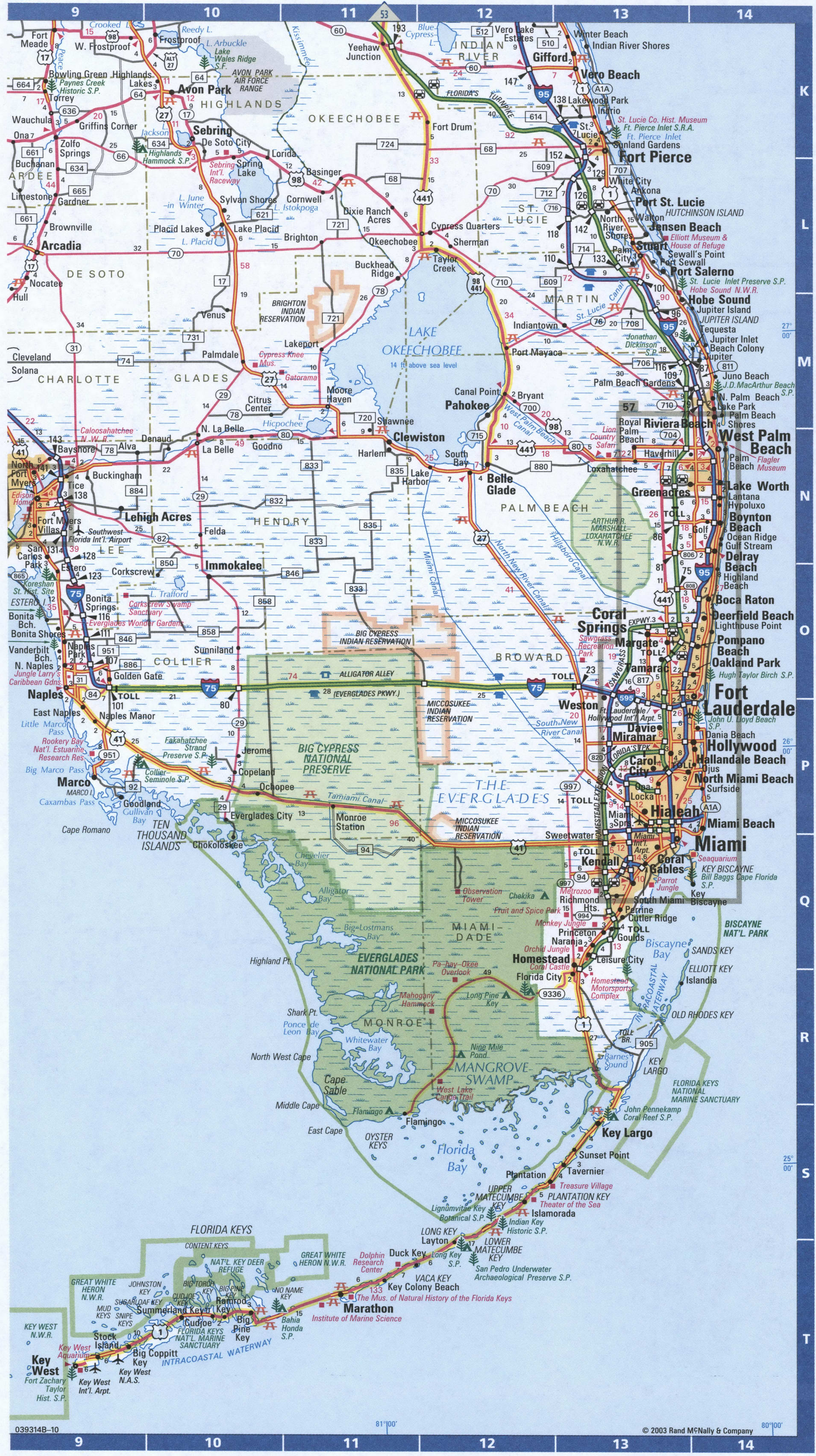 Map Of Florida Southernfree Highway Road Map Fl With Cities Towns Counties