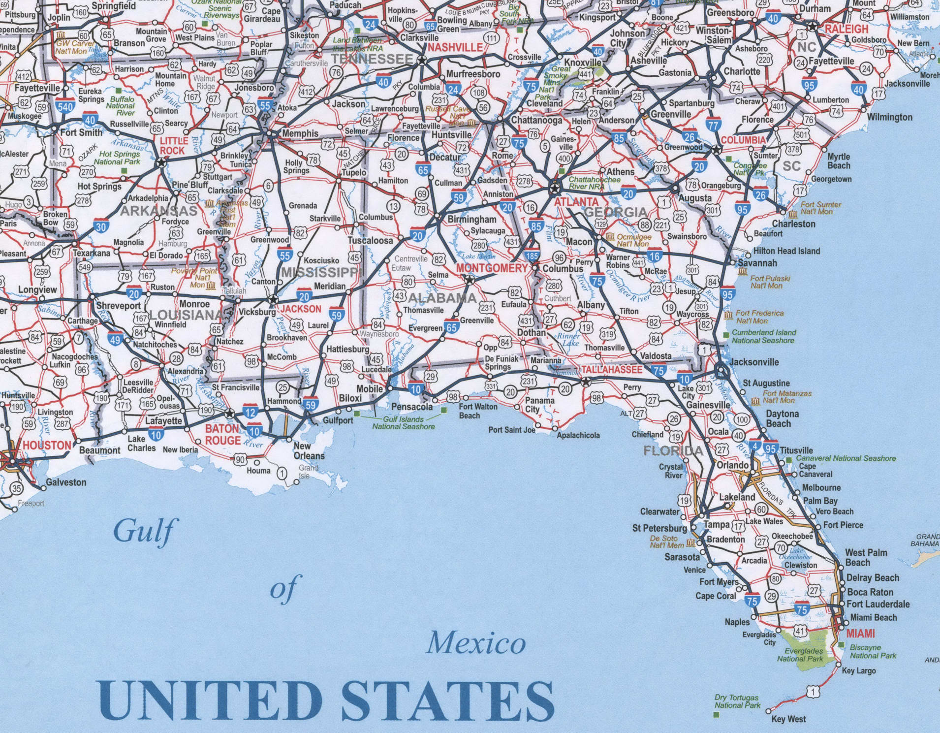 Map of SouthEast USA