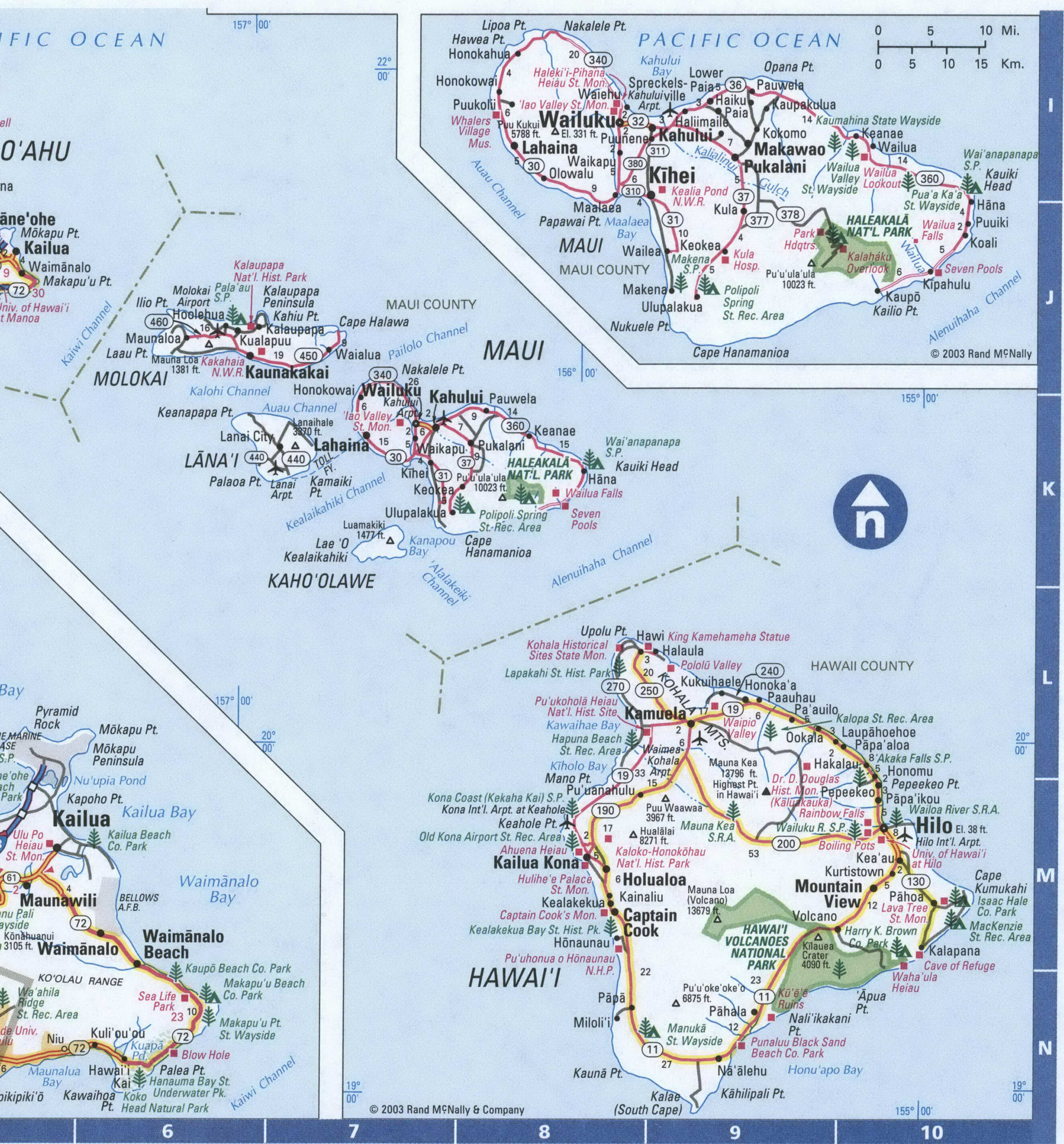 Detailed map of Hawaii