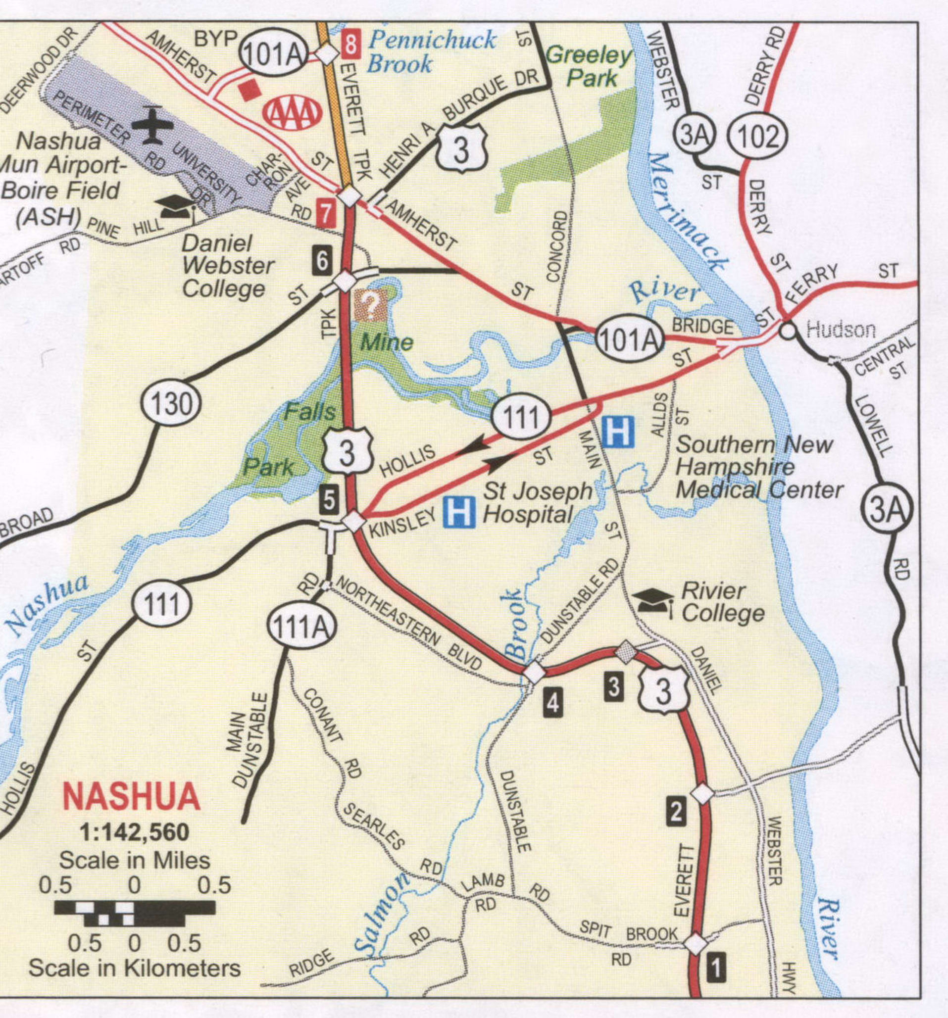 Nashua NH road map