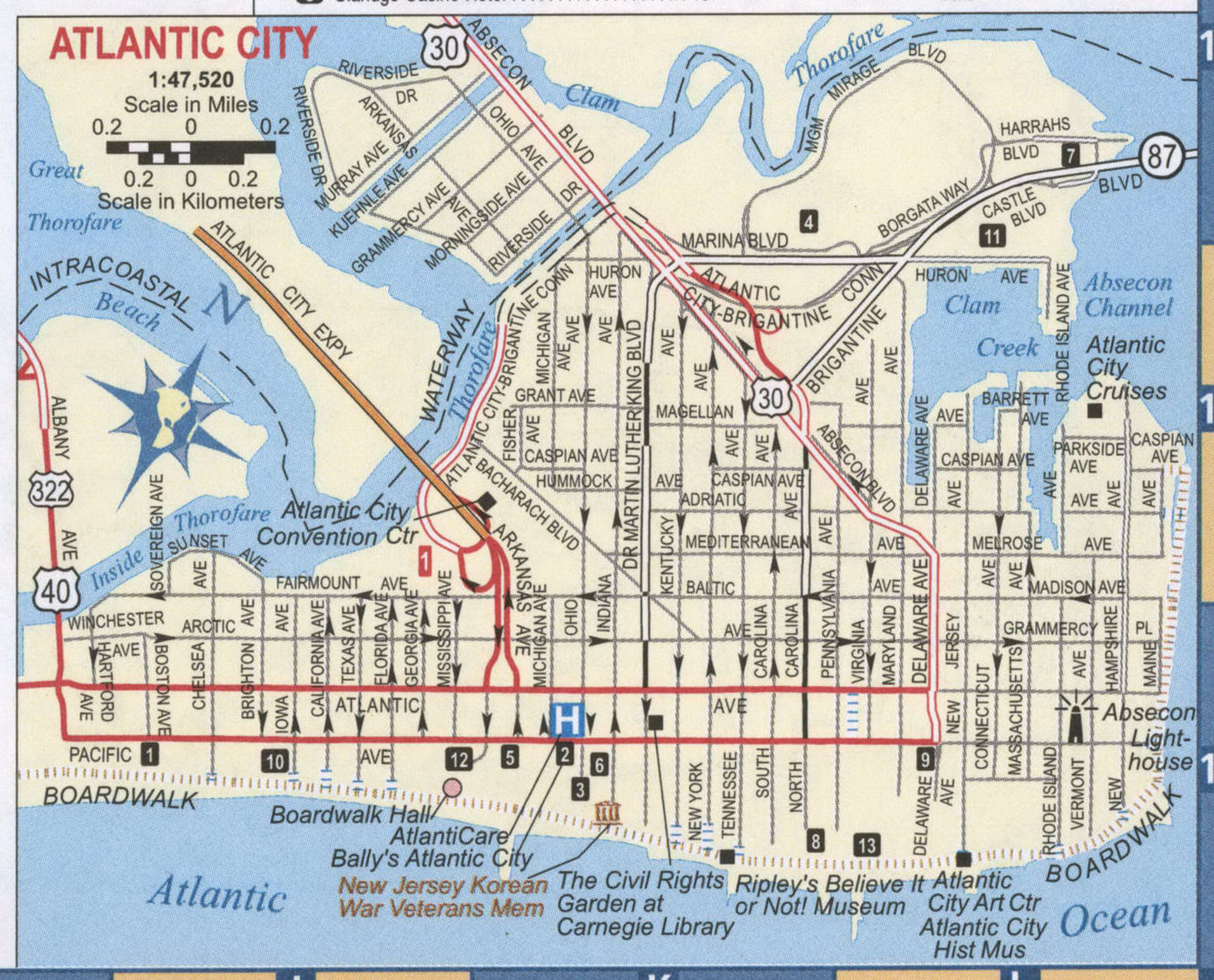 Atlantic city NJ roads map
