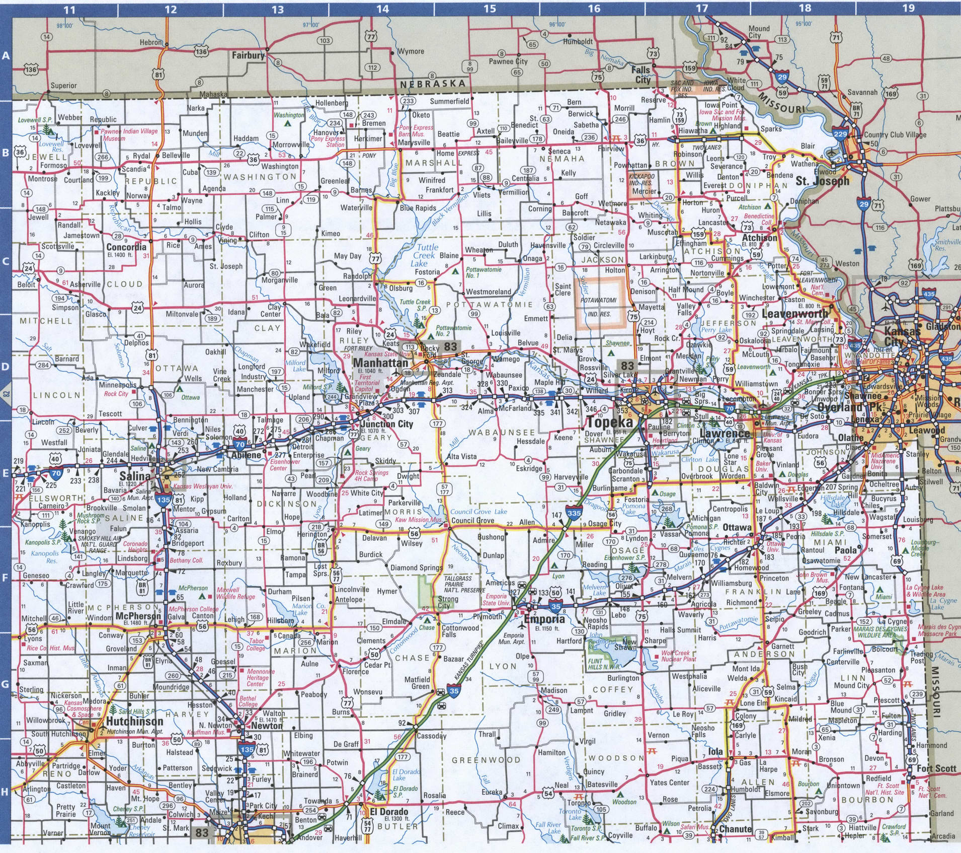 NorthEast Kansas map