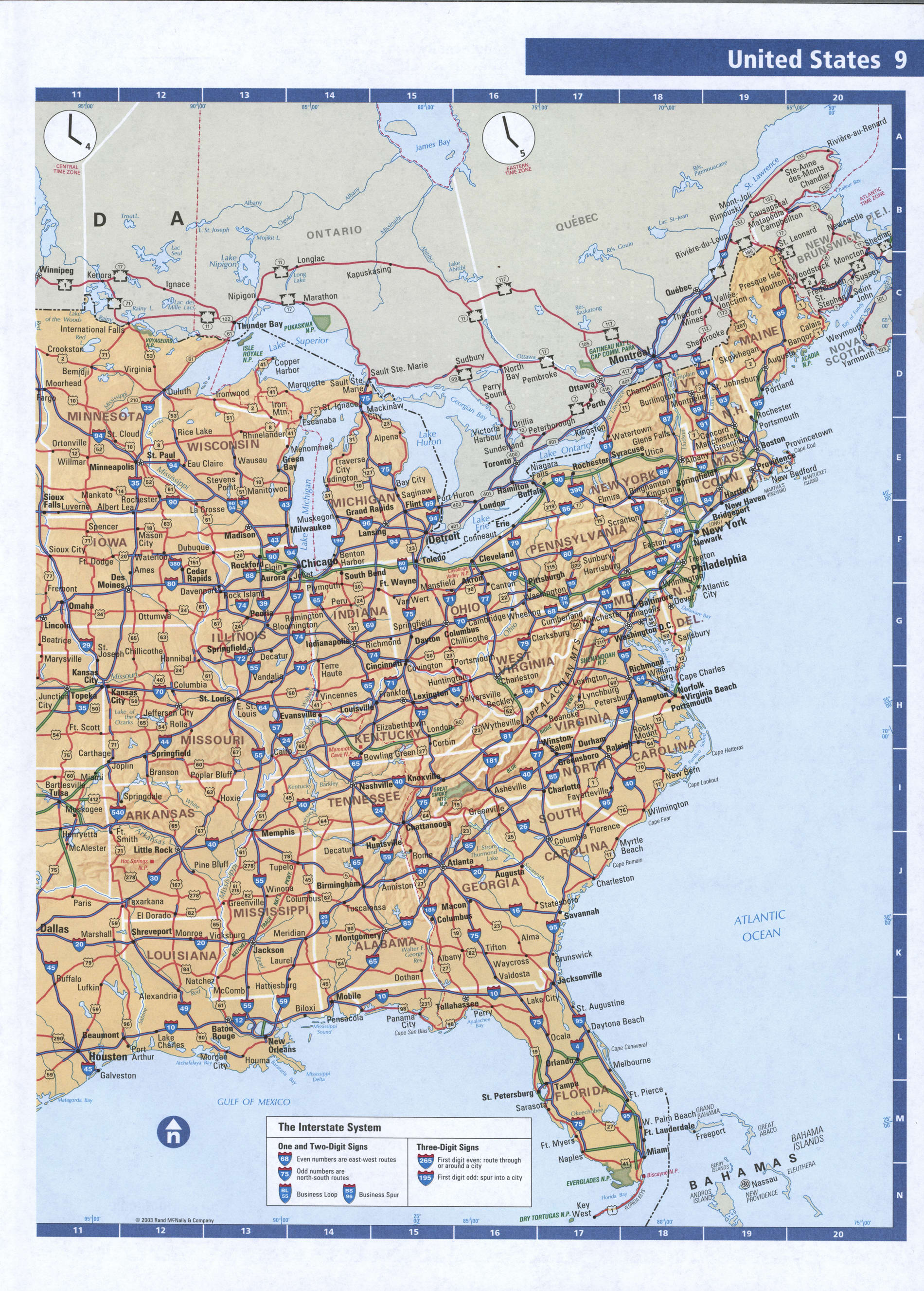 Eastern Coast USA Map Map Of East Coast USA States With Cities