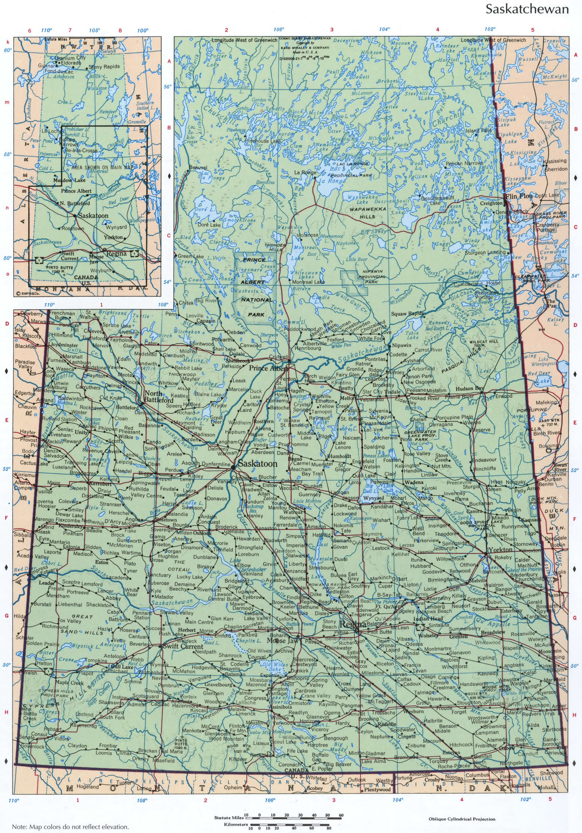 Saskatchewan province map