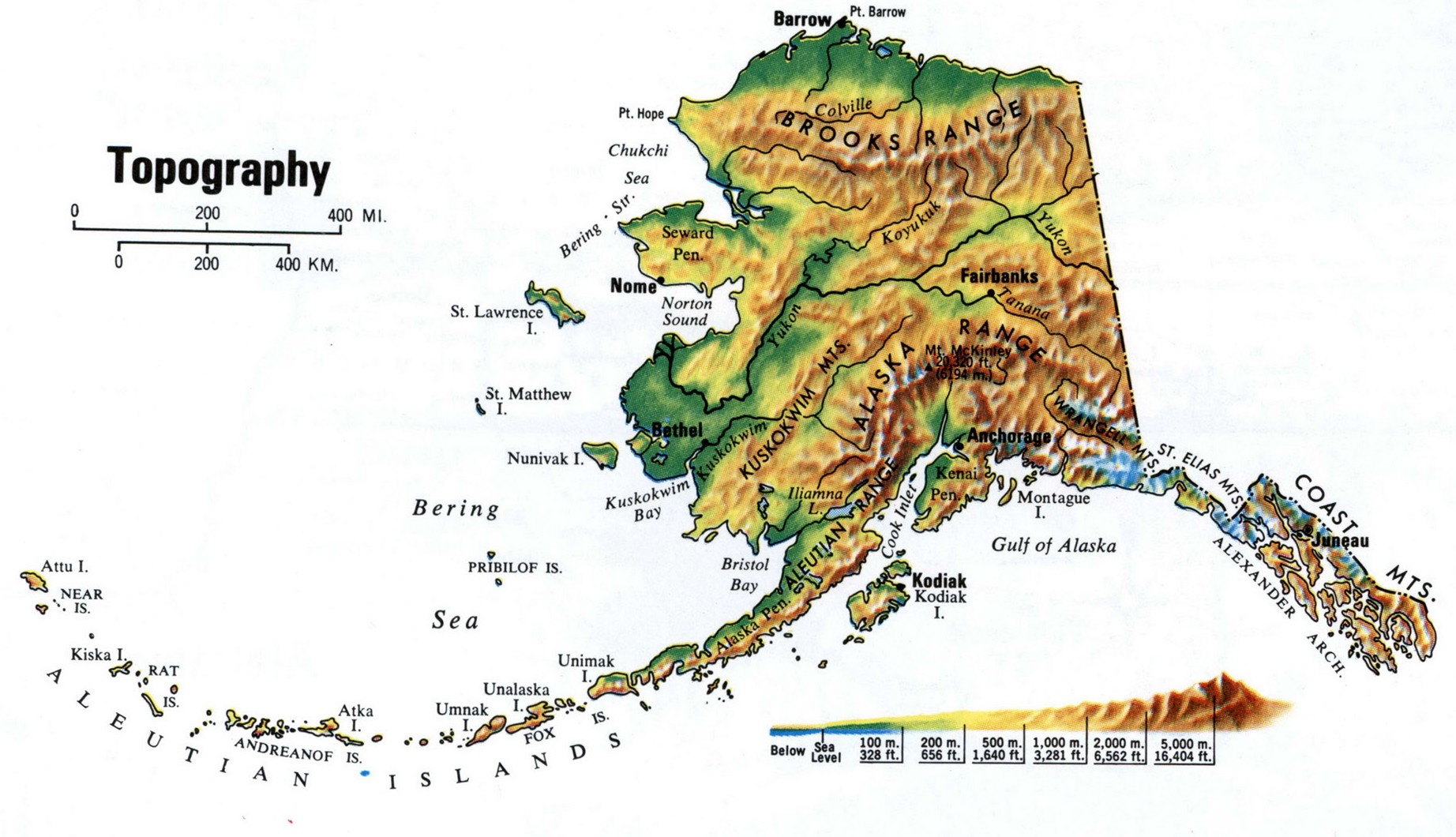 topographical map of Alaska