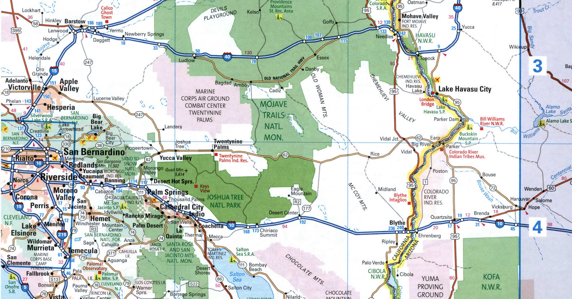 I-10 route map