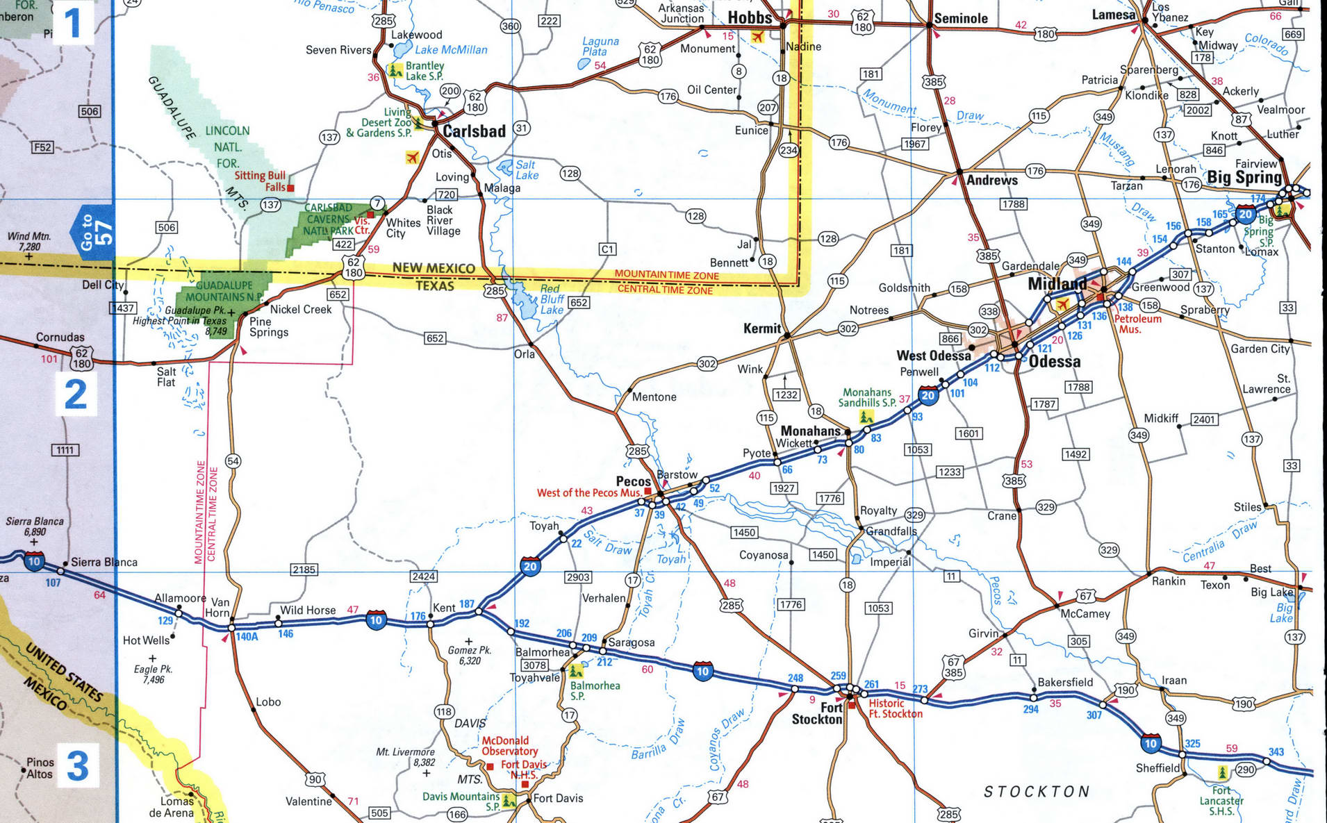 I-10 route map