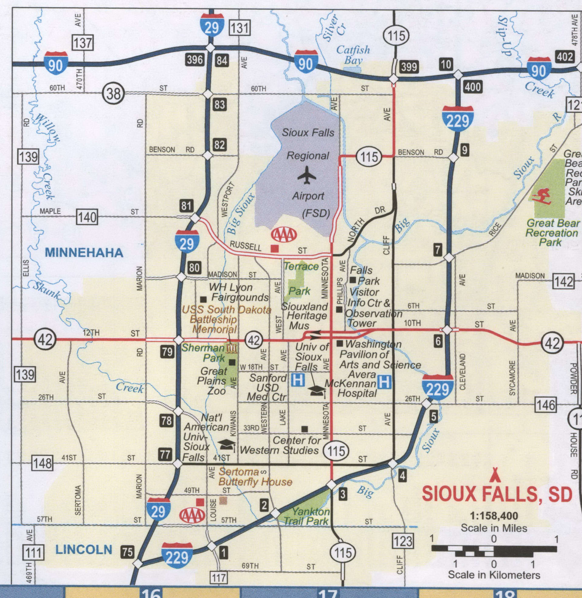 Sioux Falls road map