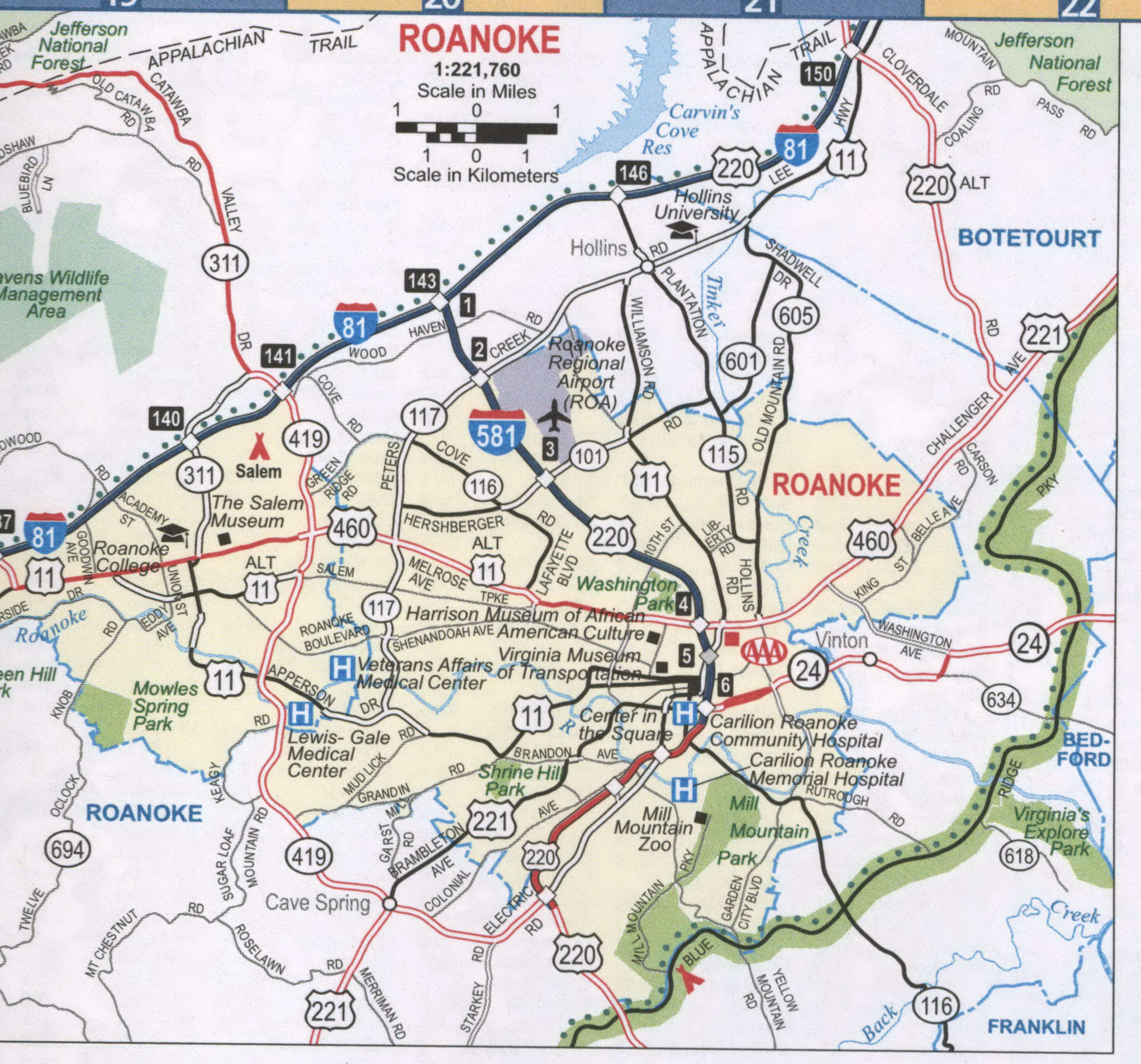 Roanoke road map