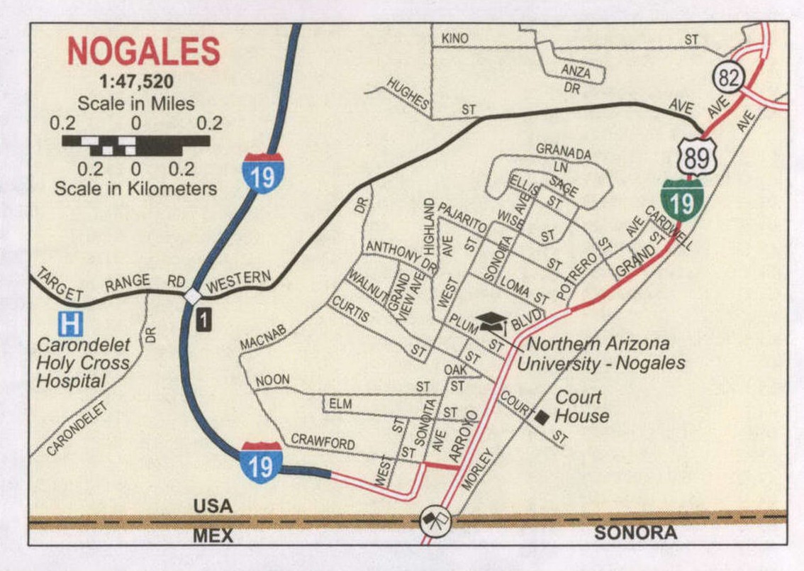 Nogales AZ road map
