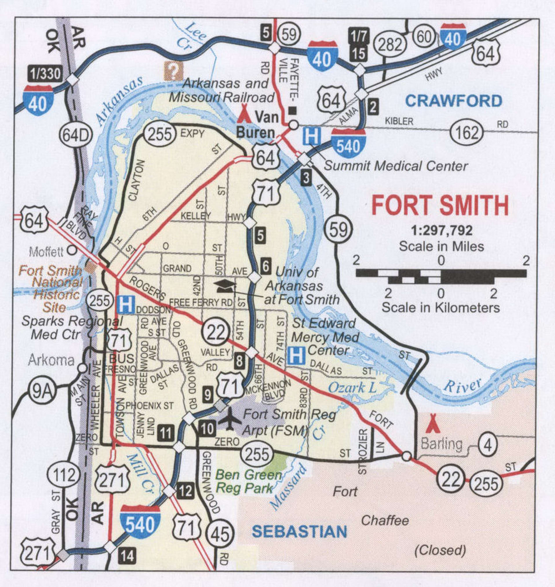 Fort Smith AR road map