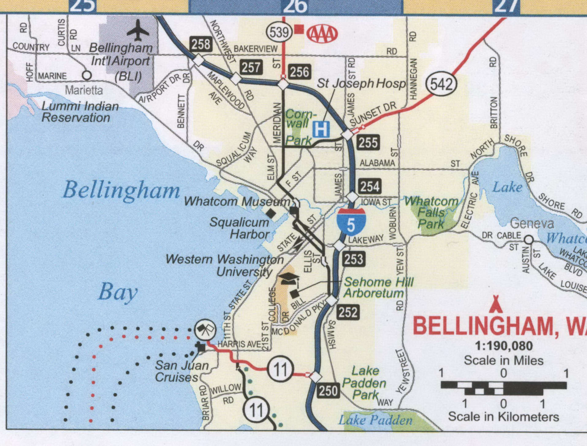 Bellingham WA roads map