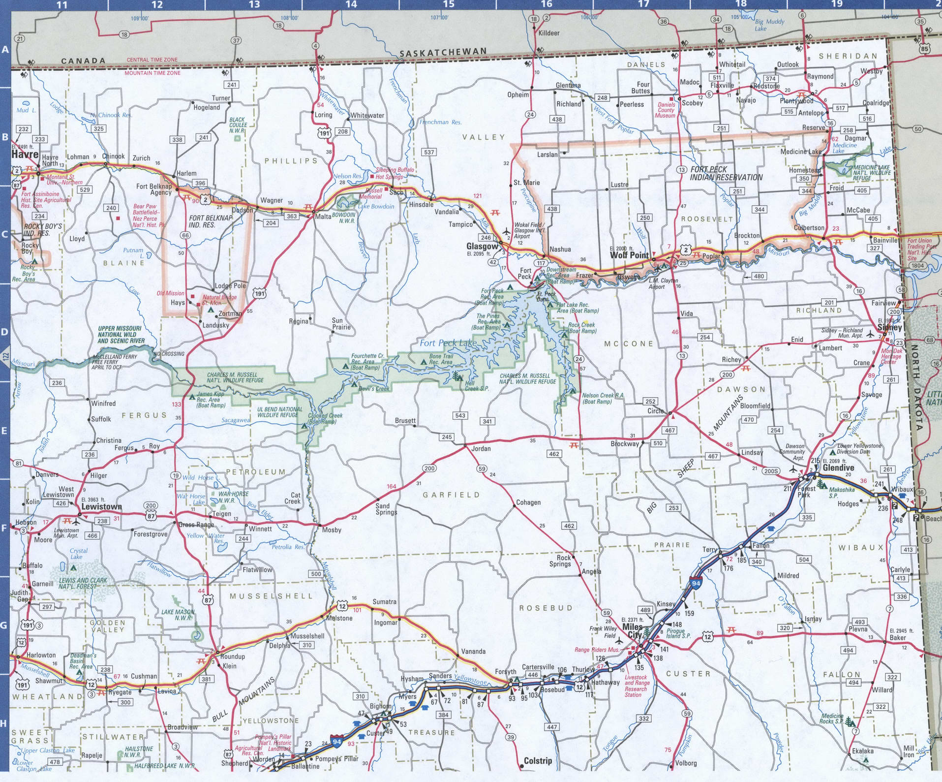 Montana NorthEast map