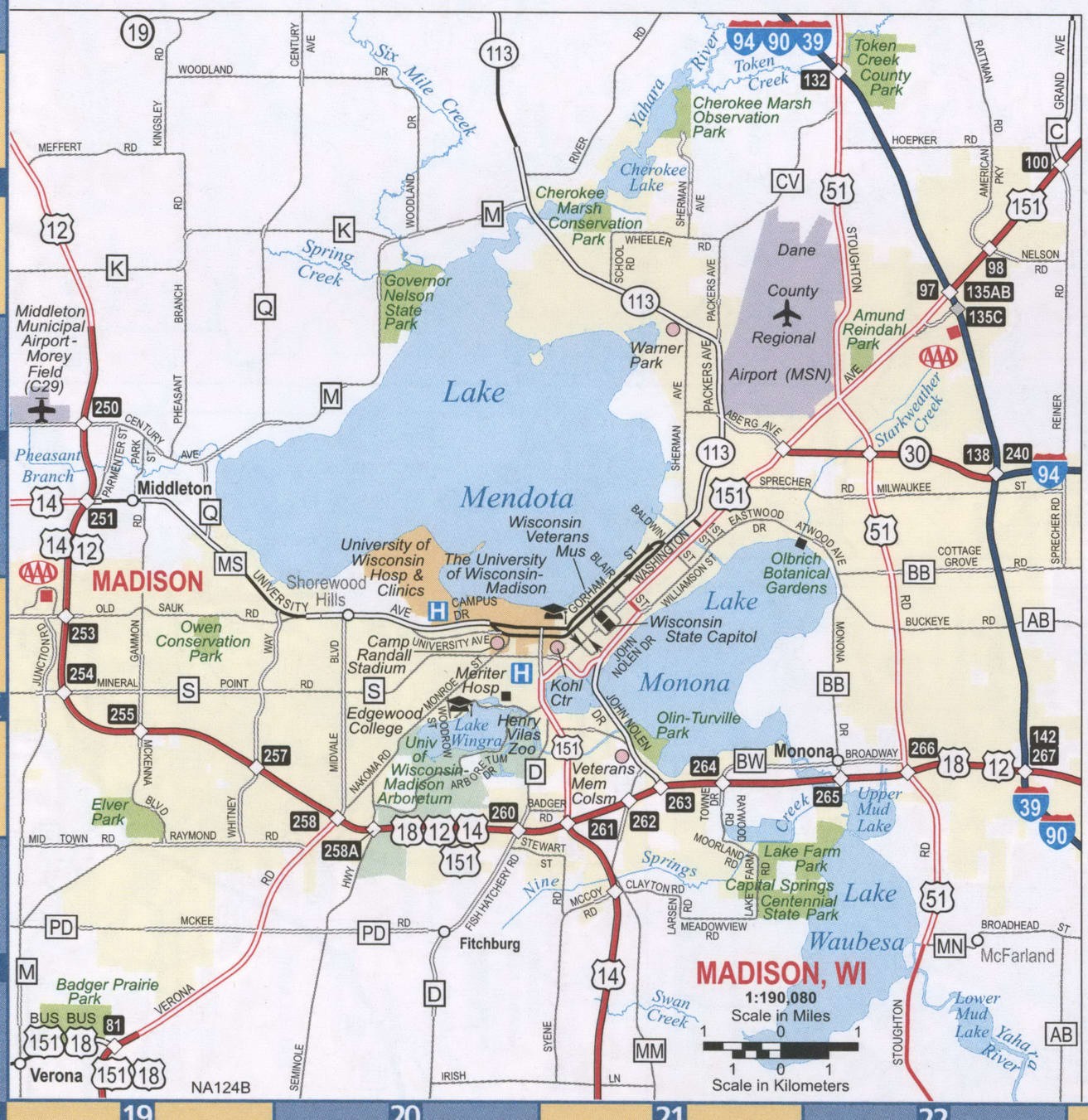 Madison WI map
