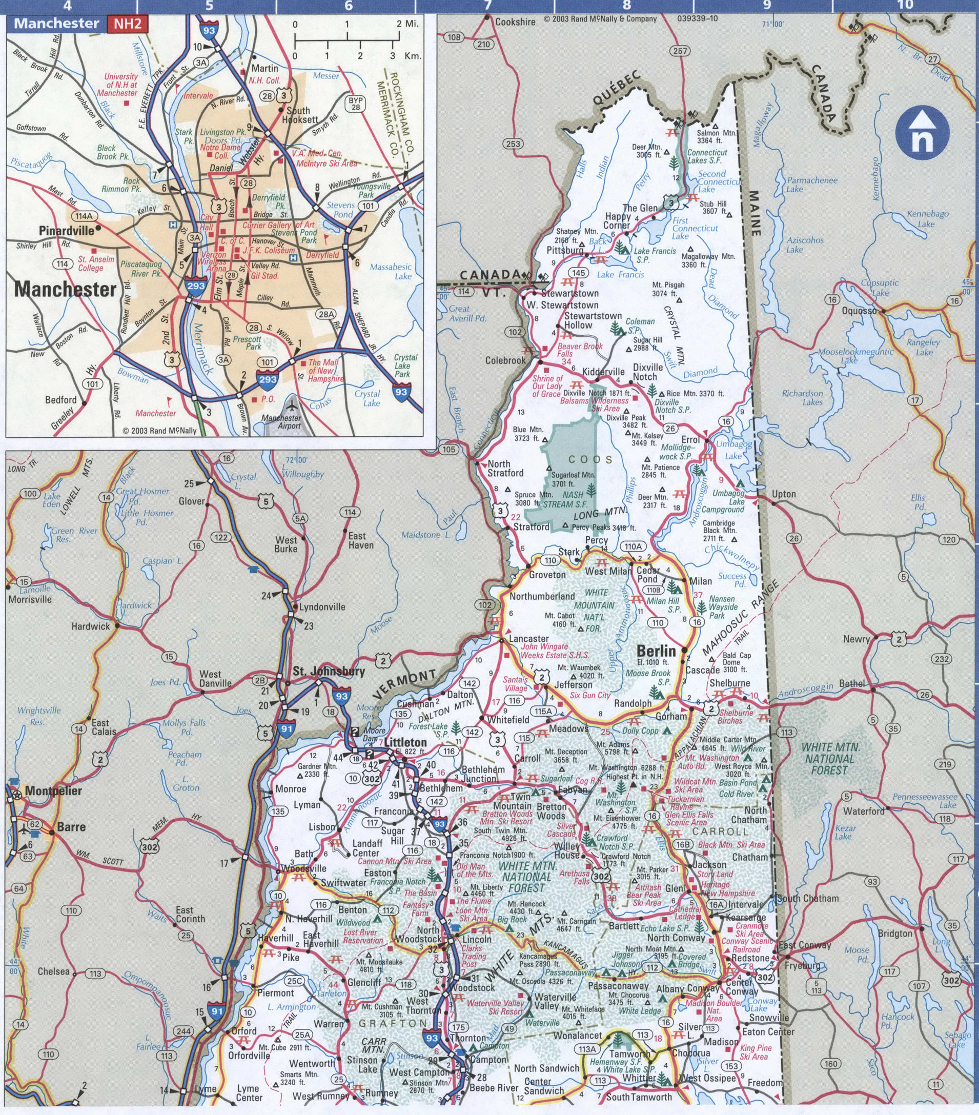 North New Hampshire map