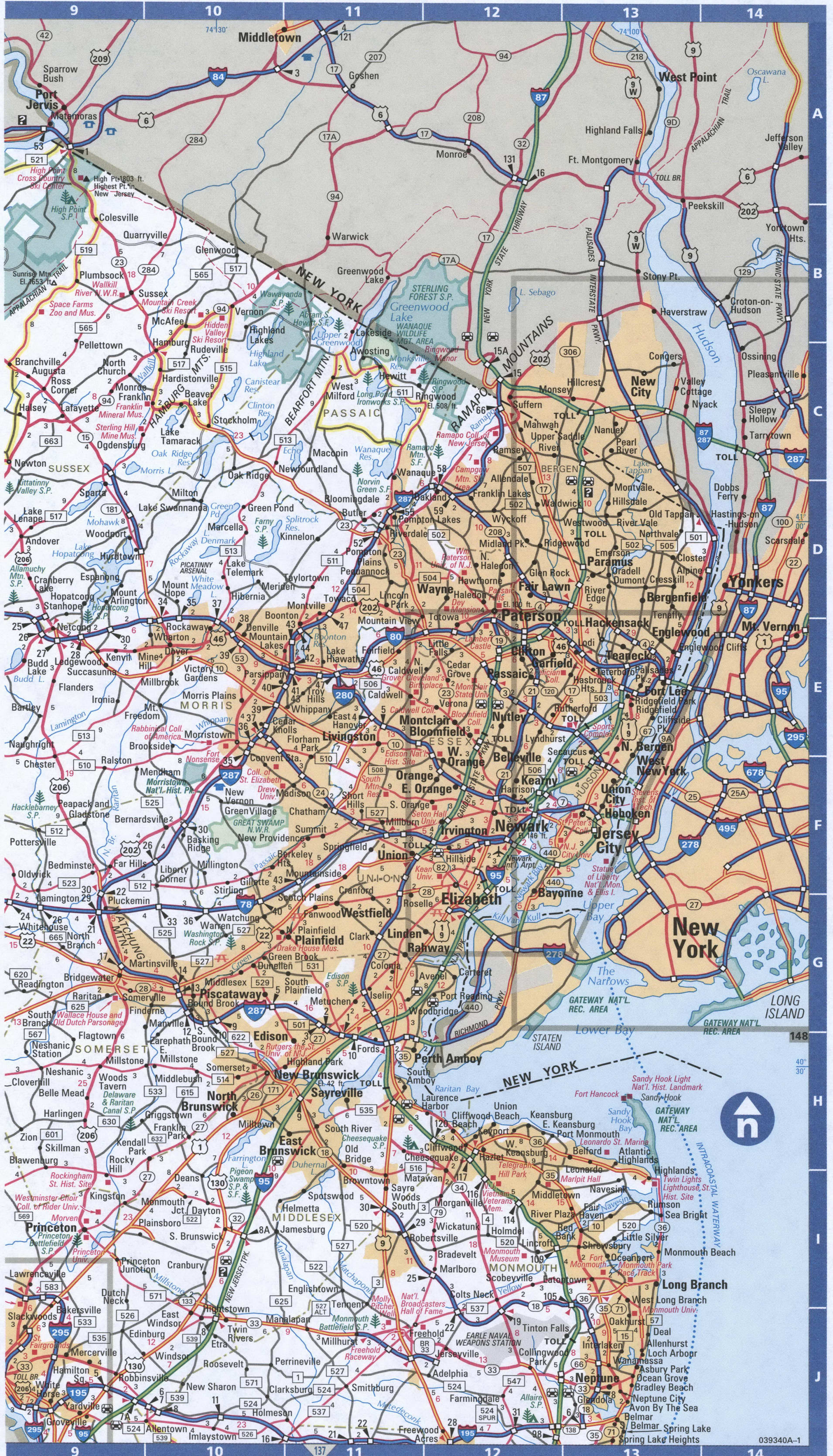 New Jersey North map