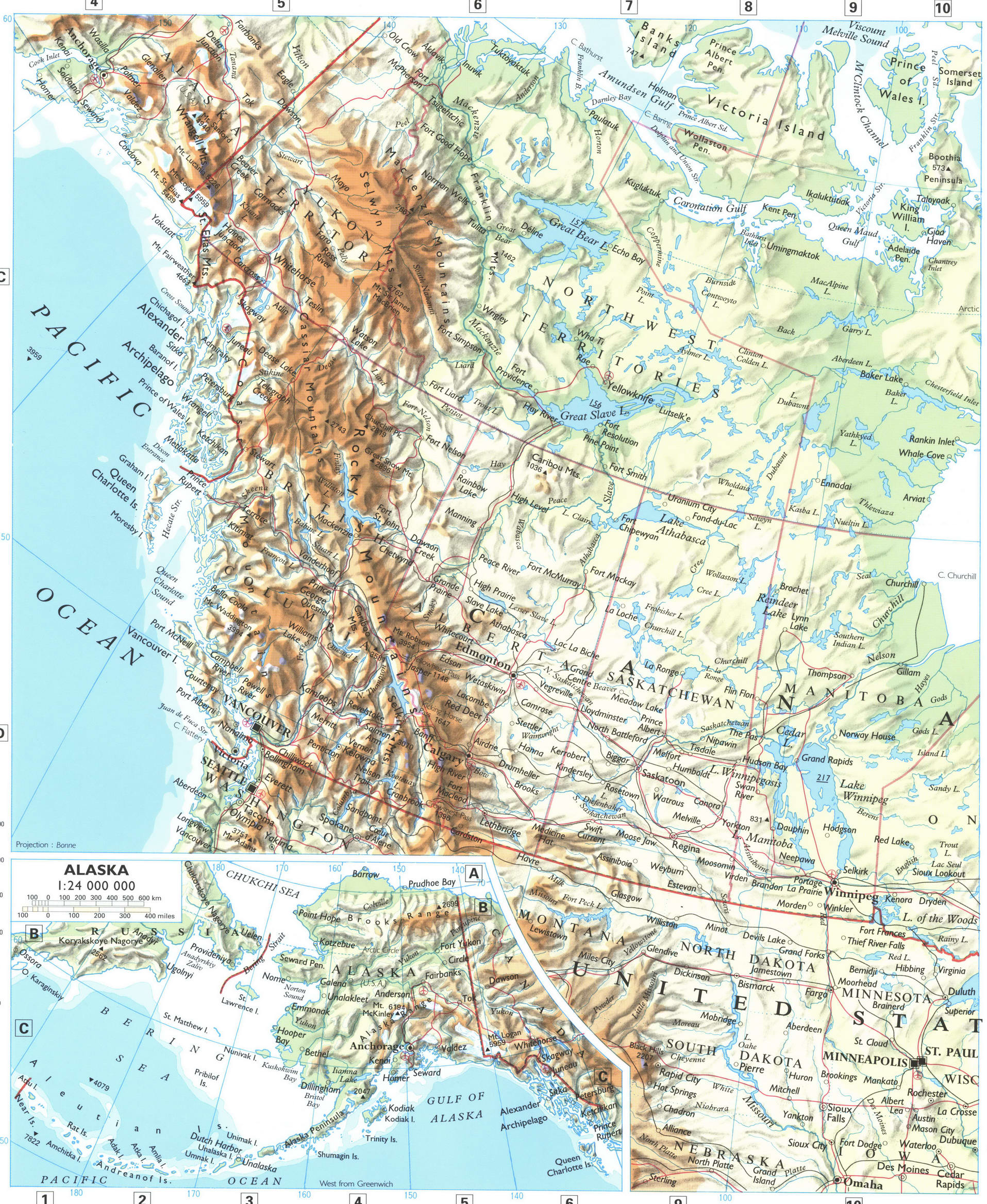 Western Canada map