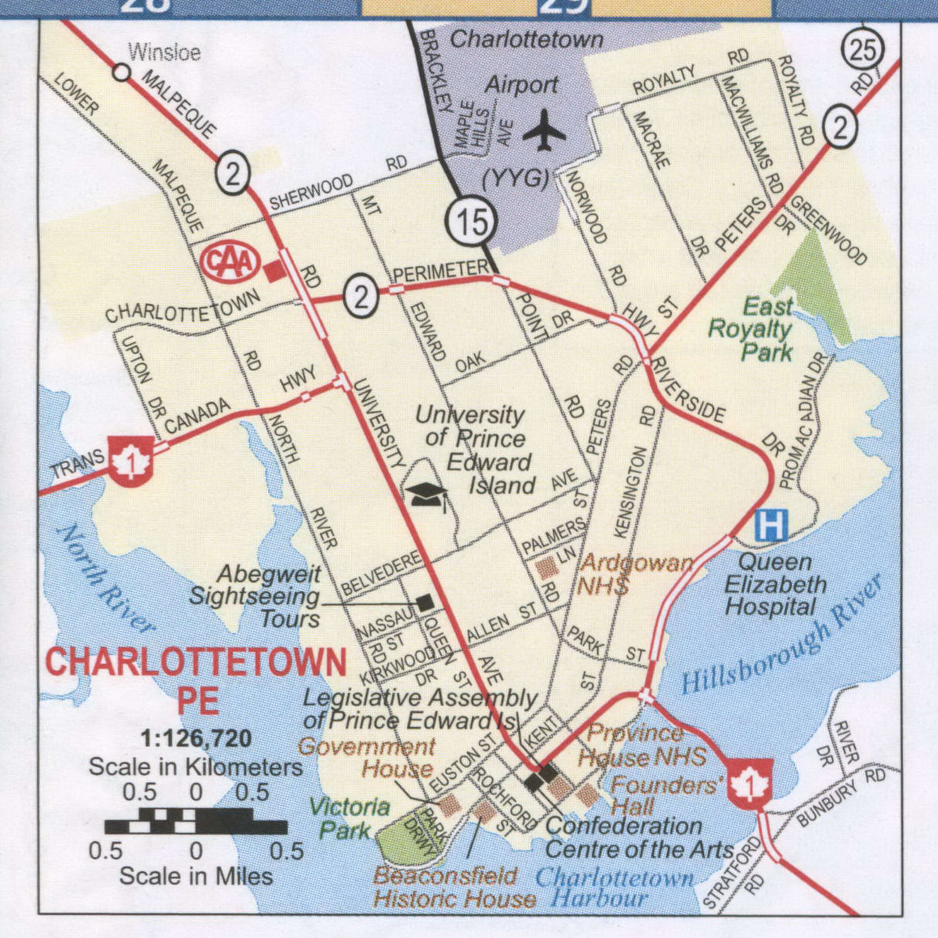 Charlottetown PE road map