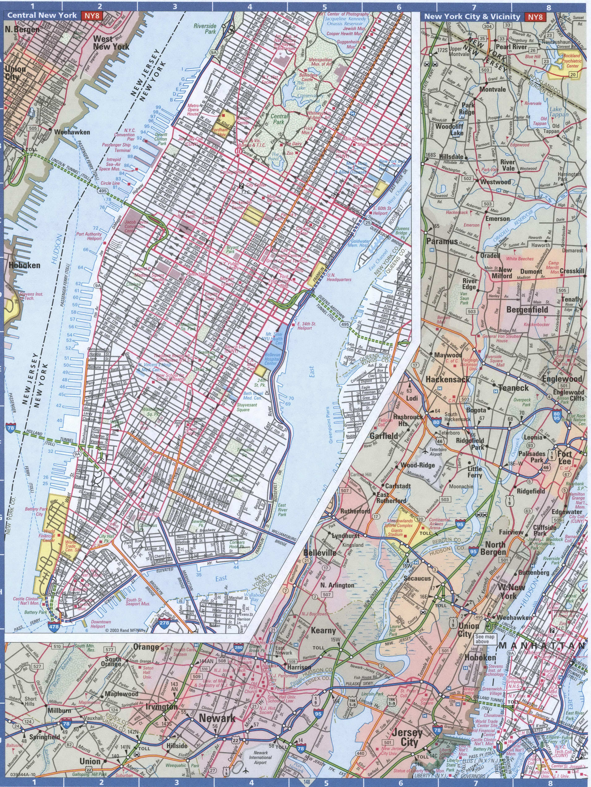 Map of New York vicinity,detailed map with highways streets shopping ...
