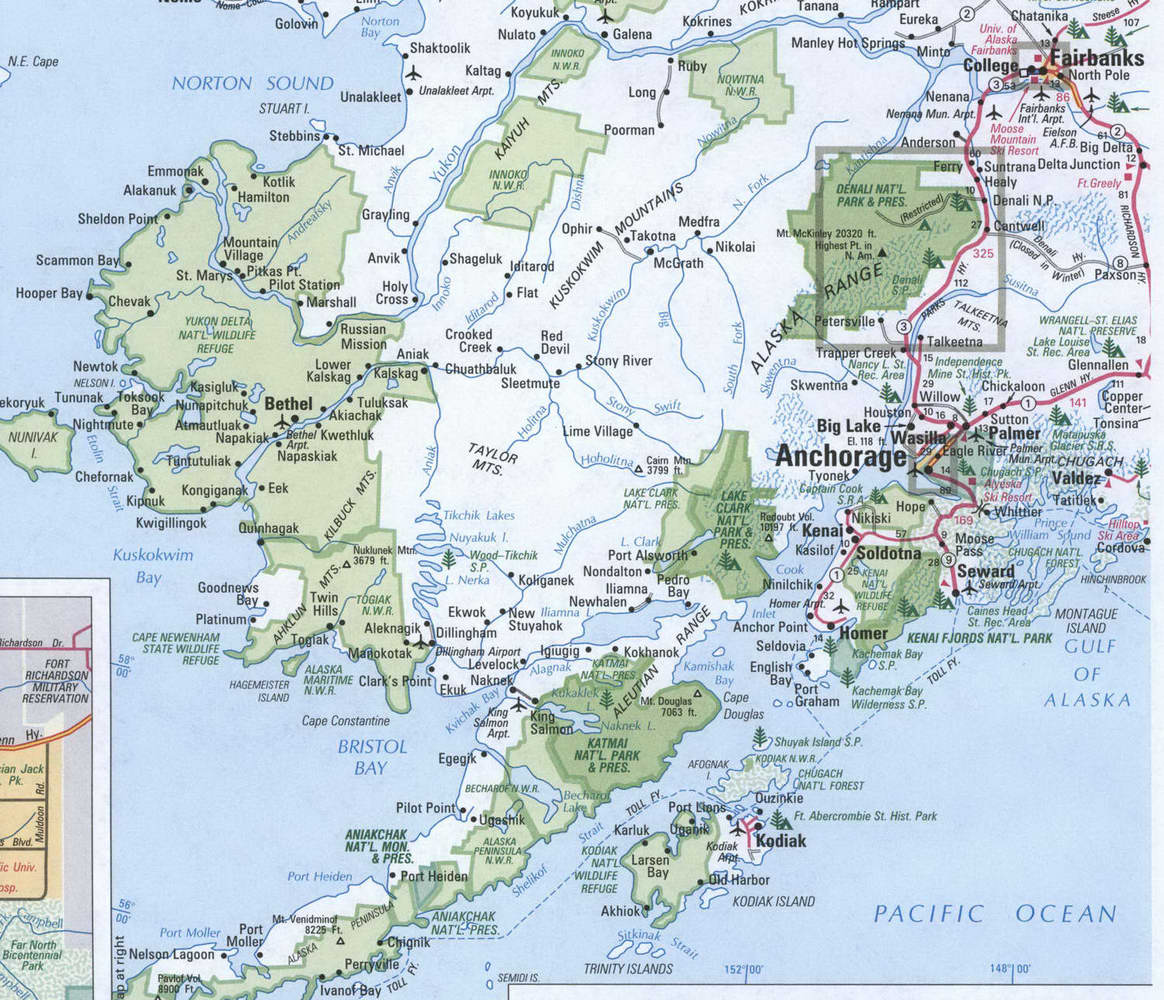 Map of Katmai National Park and Presrve in Alaska,interesting places ...