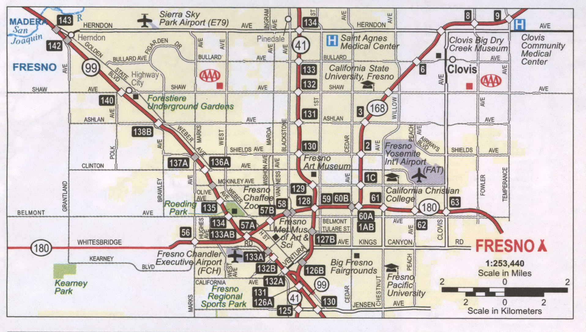 Fresno CA road map