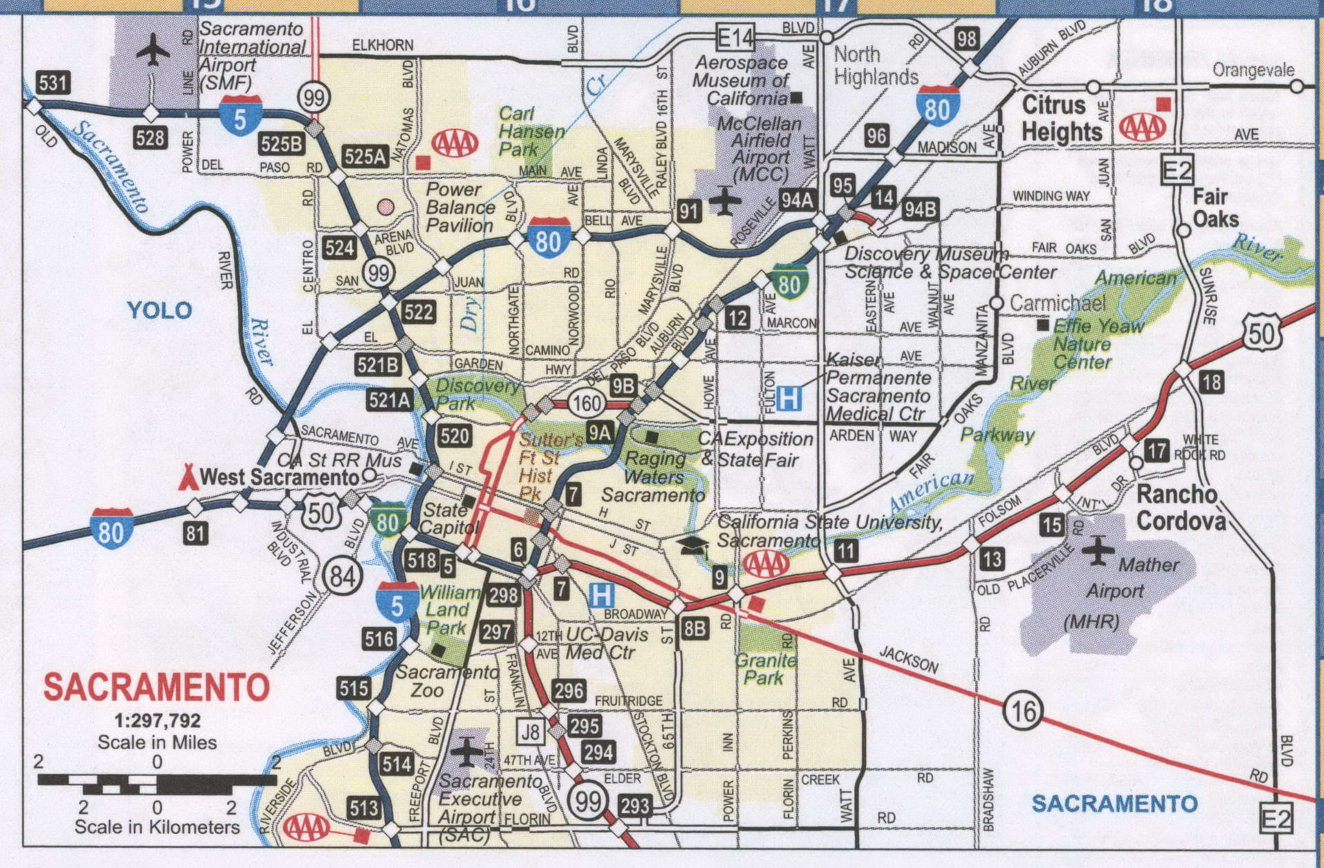 Sacramento CA road map