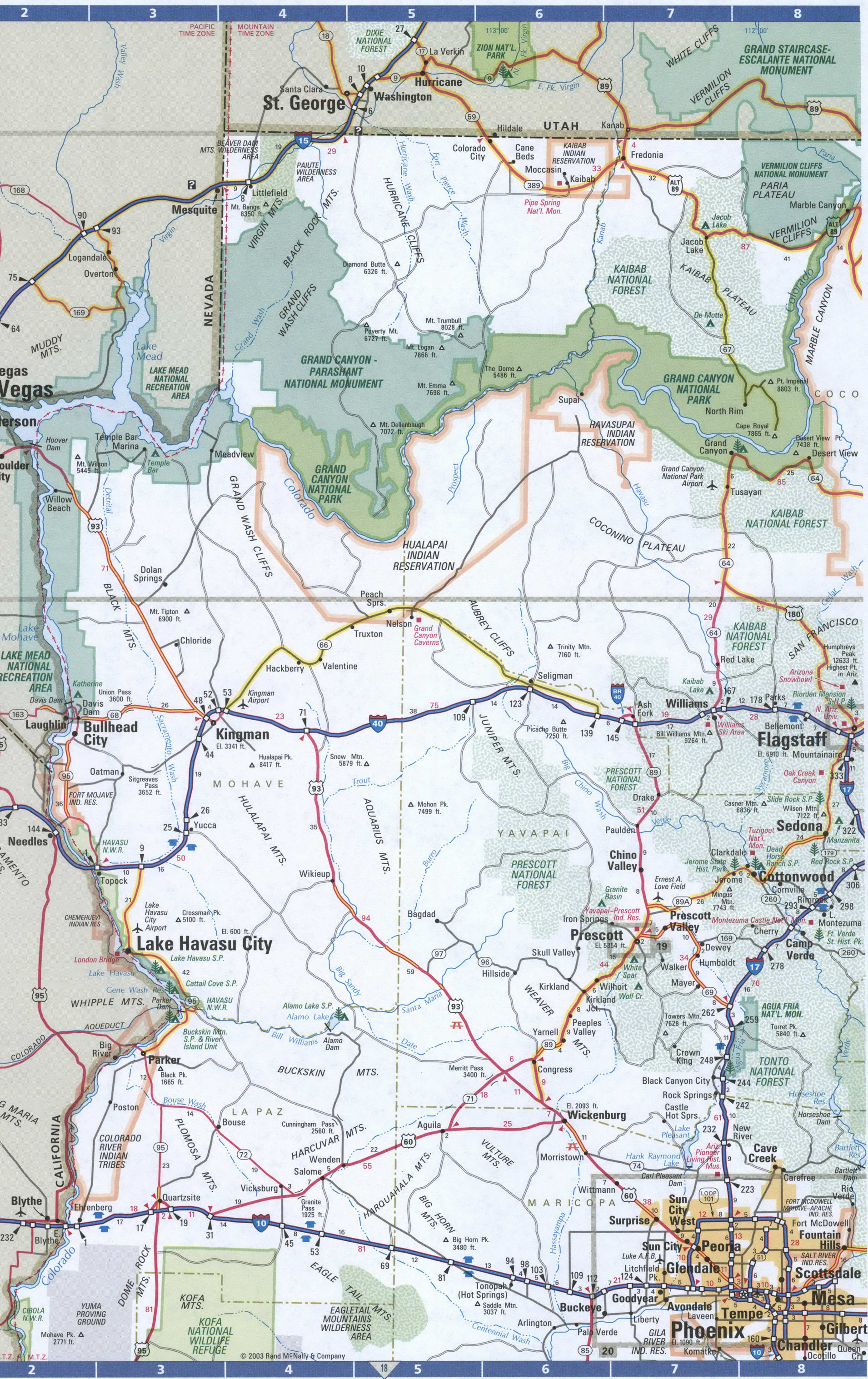 Northwest Arizona map