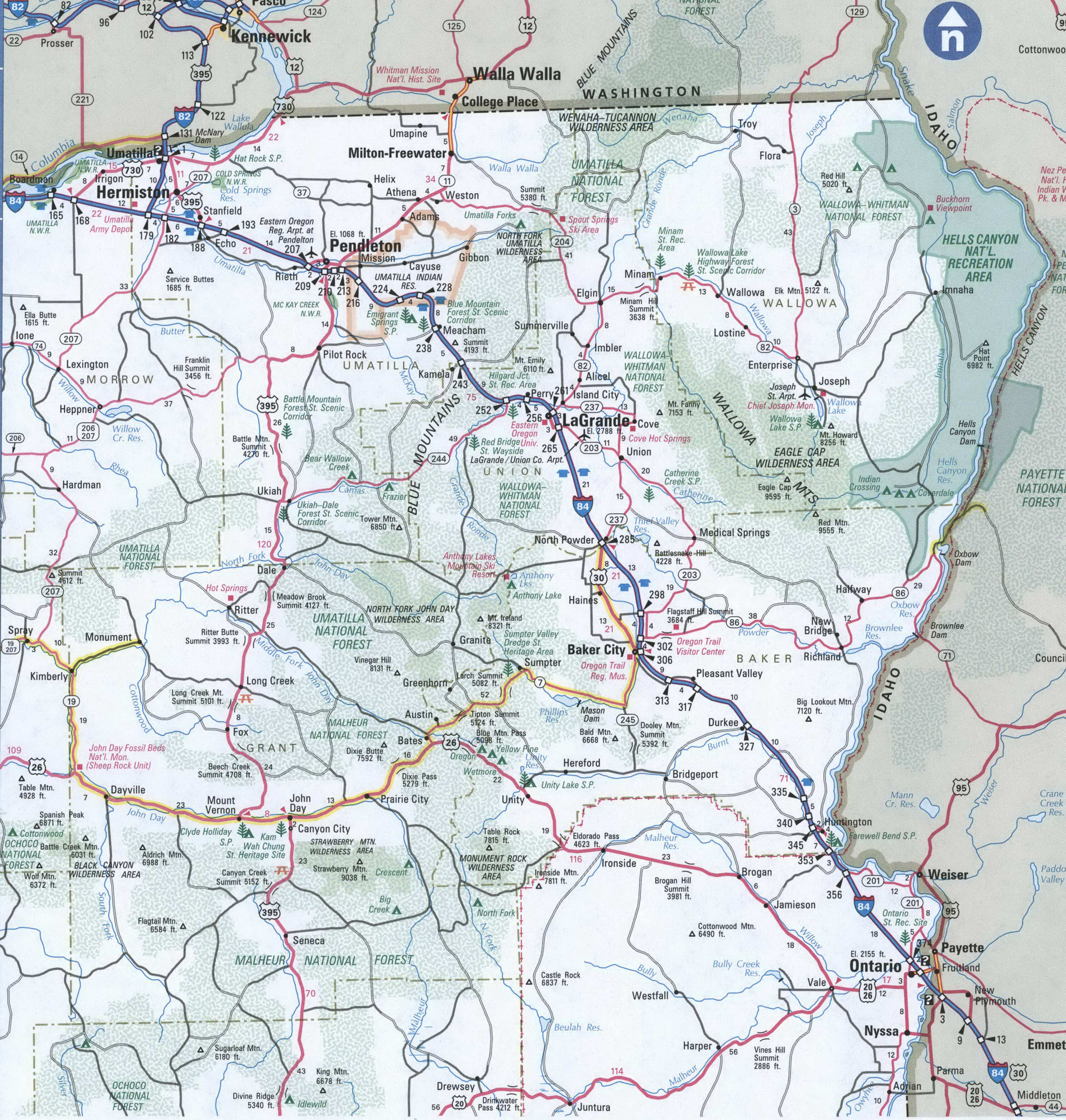 Oregon eastern map 
