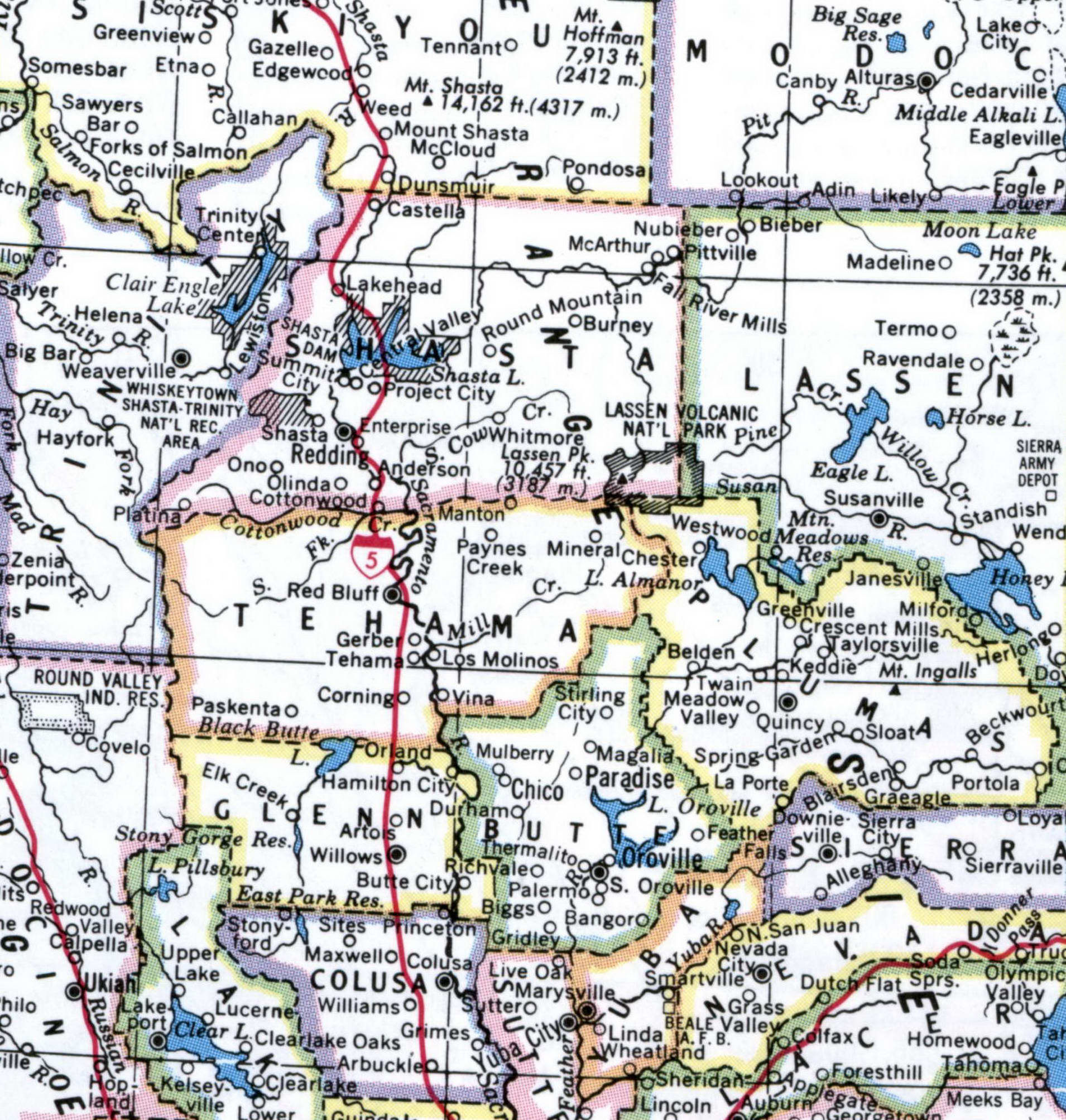Northern Sacramento Valley region map