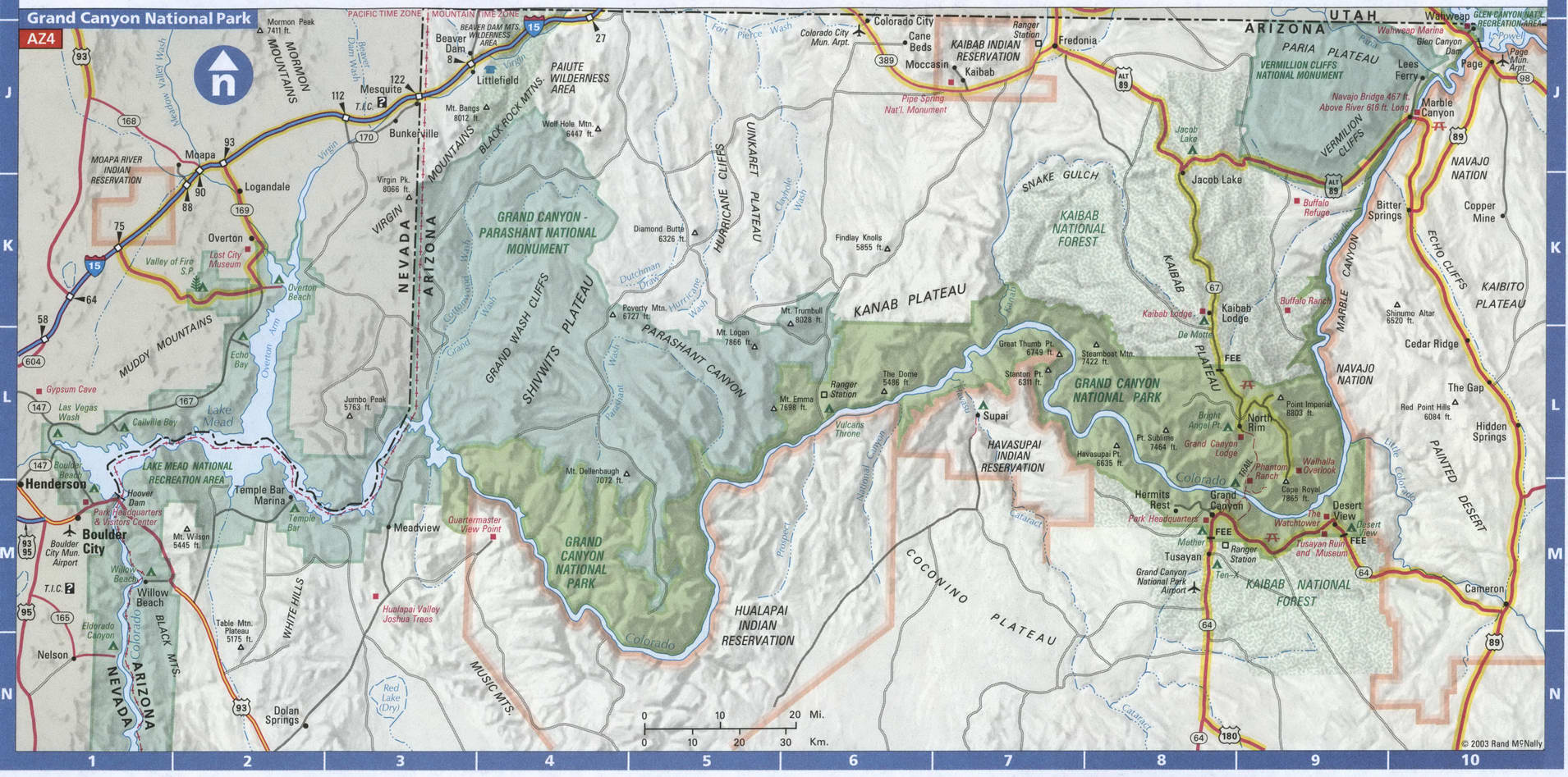 Grand Canyon Natonal Park map