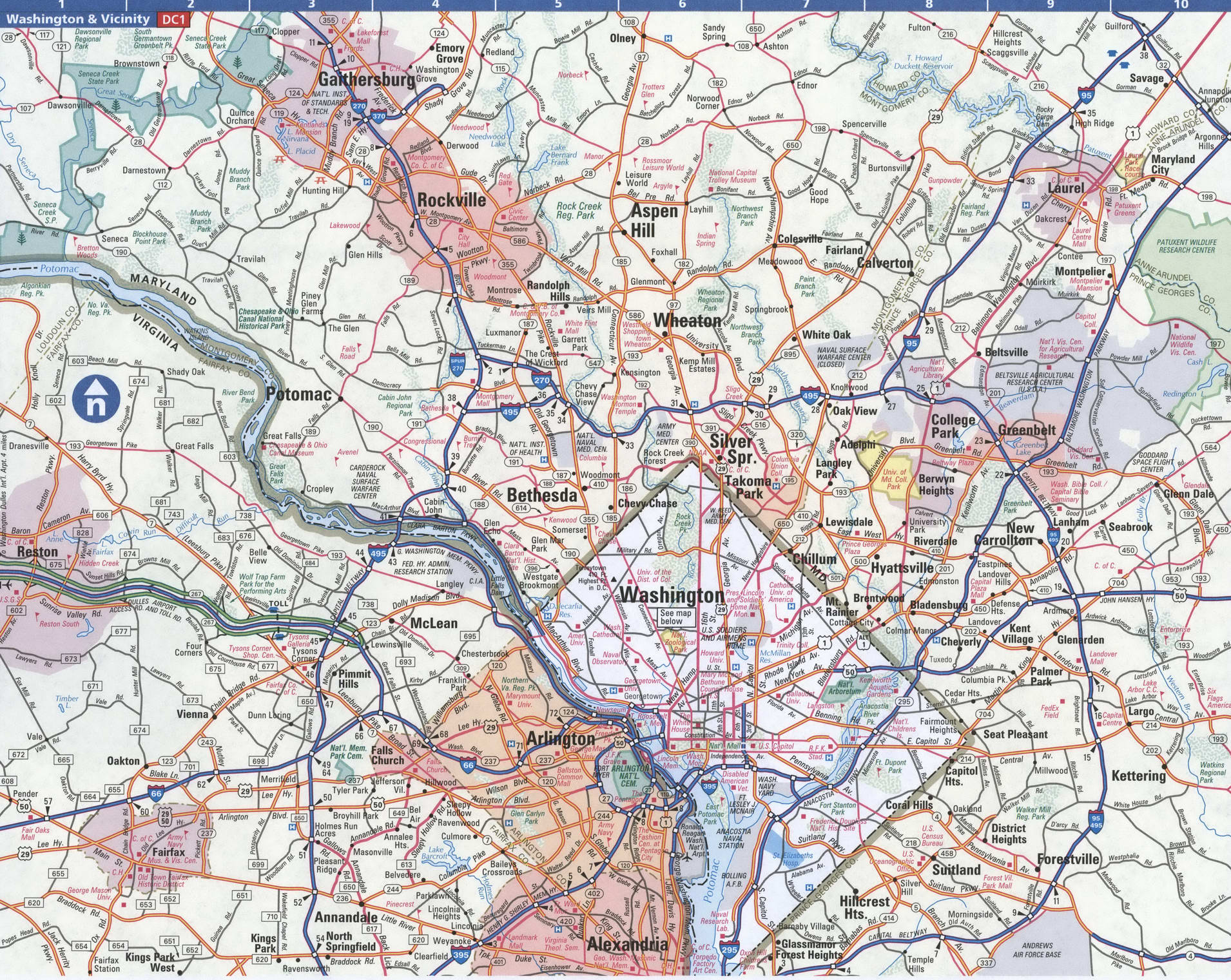 Printable Street Map Of Washington Dc