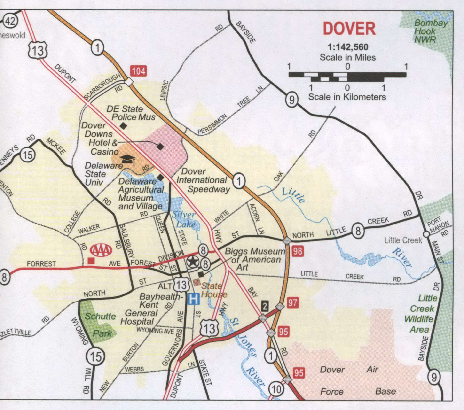 Dover DE road map