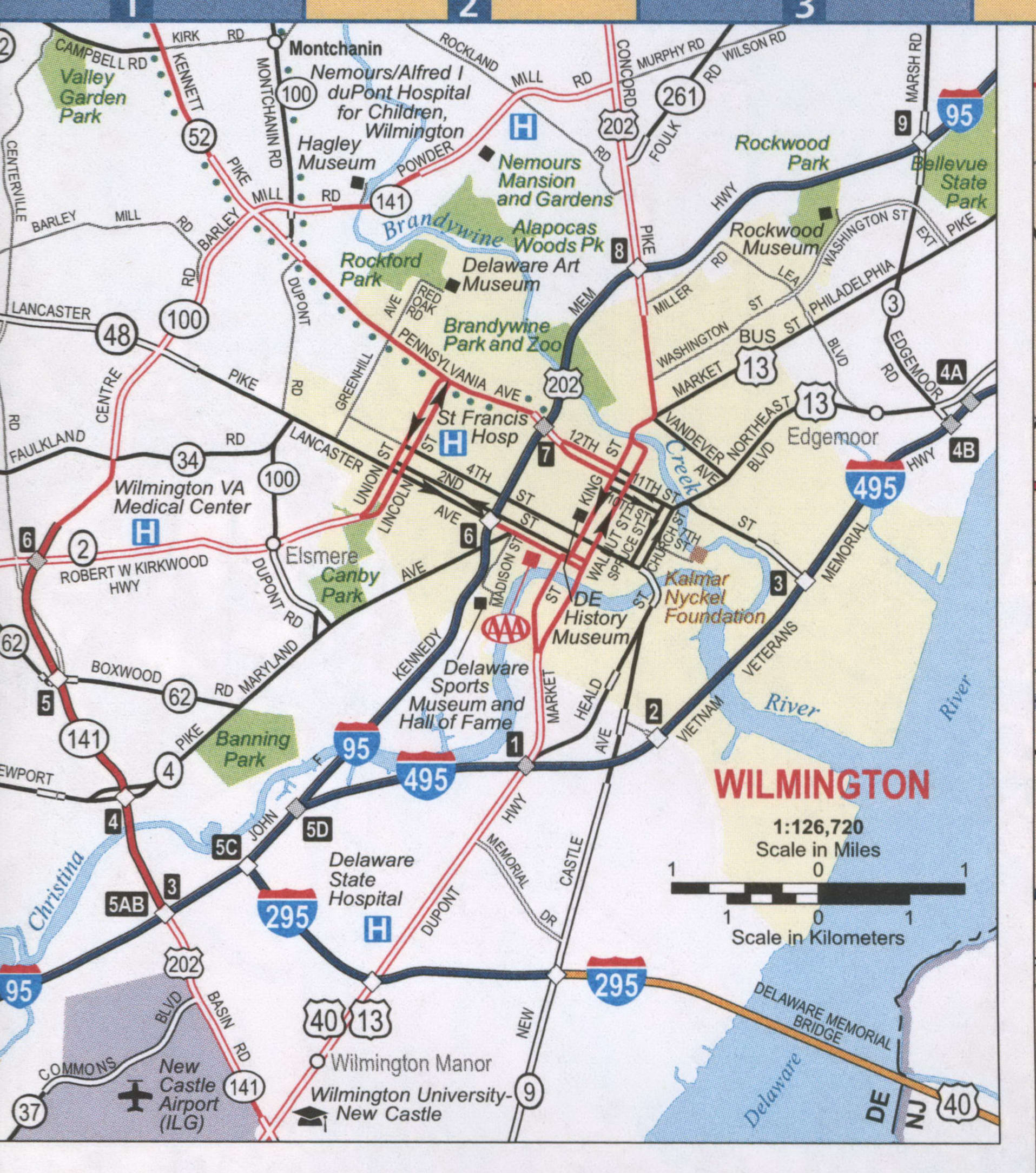 Wilmington DE road map