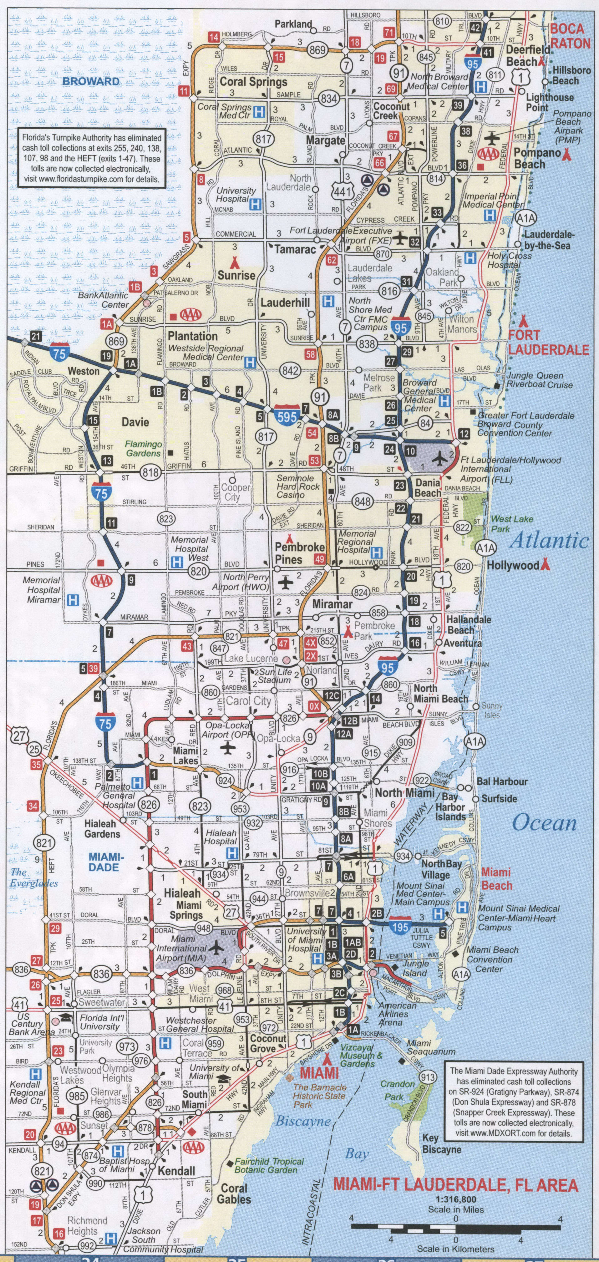 Fort Lauderdale FL road map